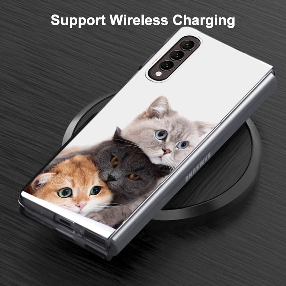 **Samsung Galaxy Z Fold 4 5G Case - Cute Brown Cat Design, Anti-Scratch & Shockproof Hard Protective Cover | Perfect for Work, Travel & Everyday Use**