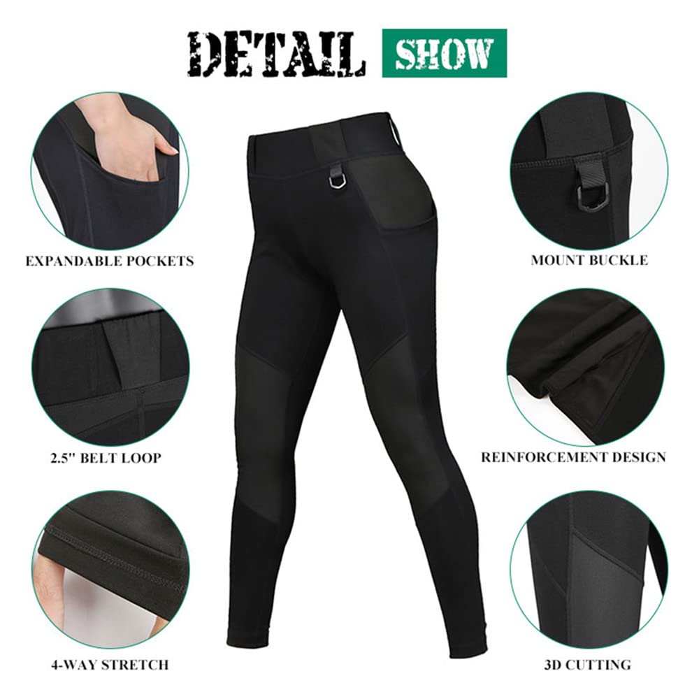 EmersonGear Women's Tactical Yoga Leggings - High Waist Pink Label Yinhu Workout Pants with 2.5 Belt Loops for Gym, Running & Athleisure Wear - Perfect for Yoga, Fitness Training & Outdoor Activities