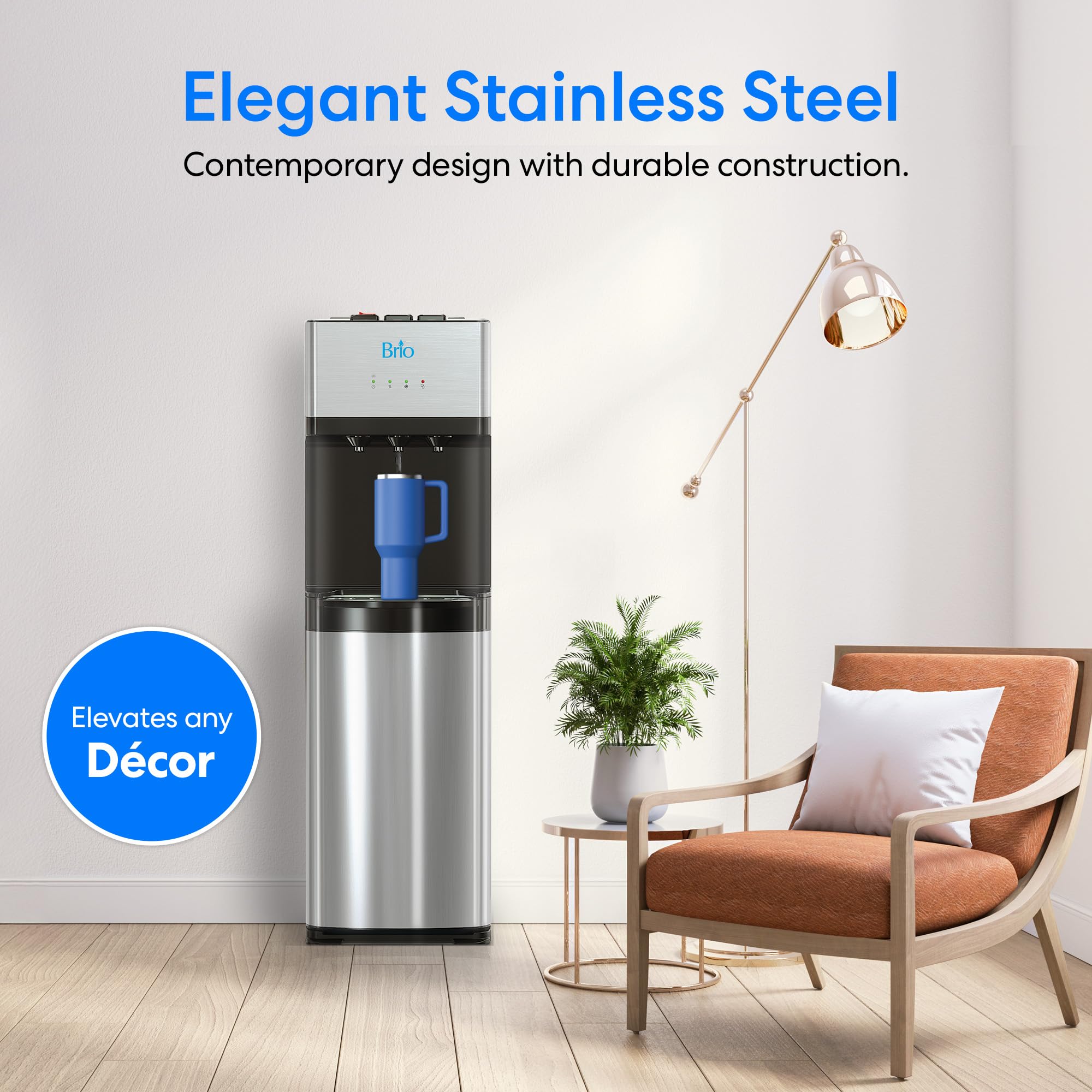 Brio Self-Cleaning Bottom Loading Water Cooler Dispenser - Limited Edition with 3 Temperature Settings (Hot, Cold & Cool) - UL/Energy Star Certified - Perfect for Home, Office & Commercial Use