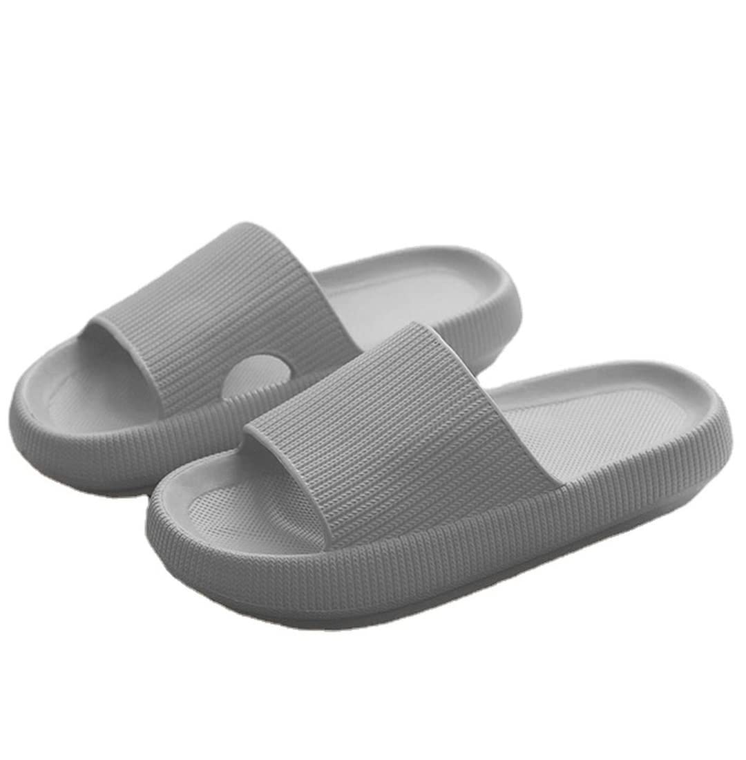 Comfy Pillow Slippers for Women & Men - Non-Slip Quick-Drying Open Toe Spa Slides with Thick Cushioned Sole - Perfect for Shower, Bathroom & Relaxing at Home