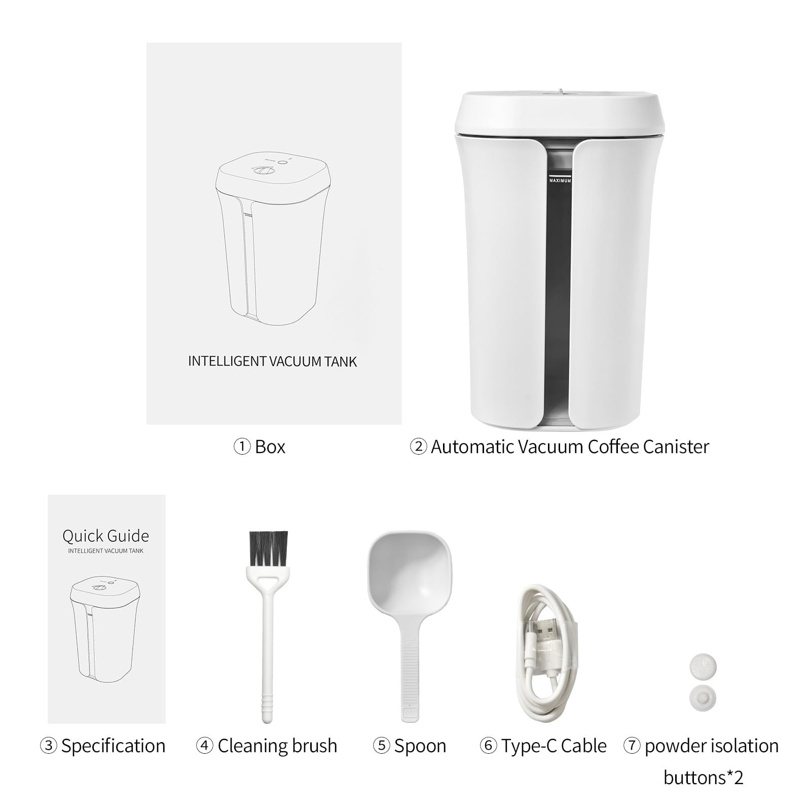 Automatic Vacuum Coffee Canister & Food Storage Container - 1L Capacity, One-Touch Button Operation for Coffee Beans & Dry Foods, Smart Vacuum Seal Technology to Preserve Freshness | Ideal for Kitchen, Pantry & Coffee Station Organization
