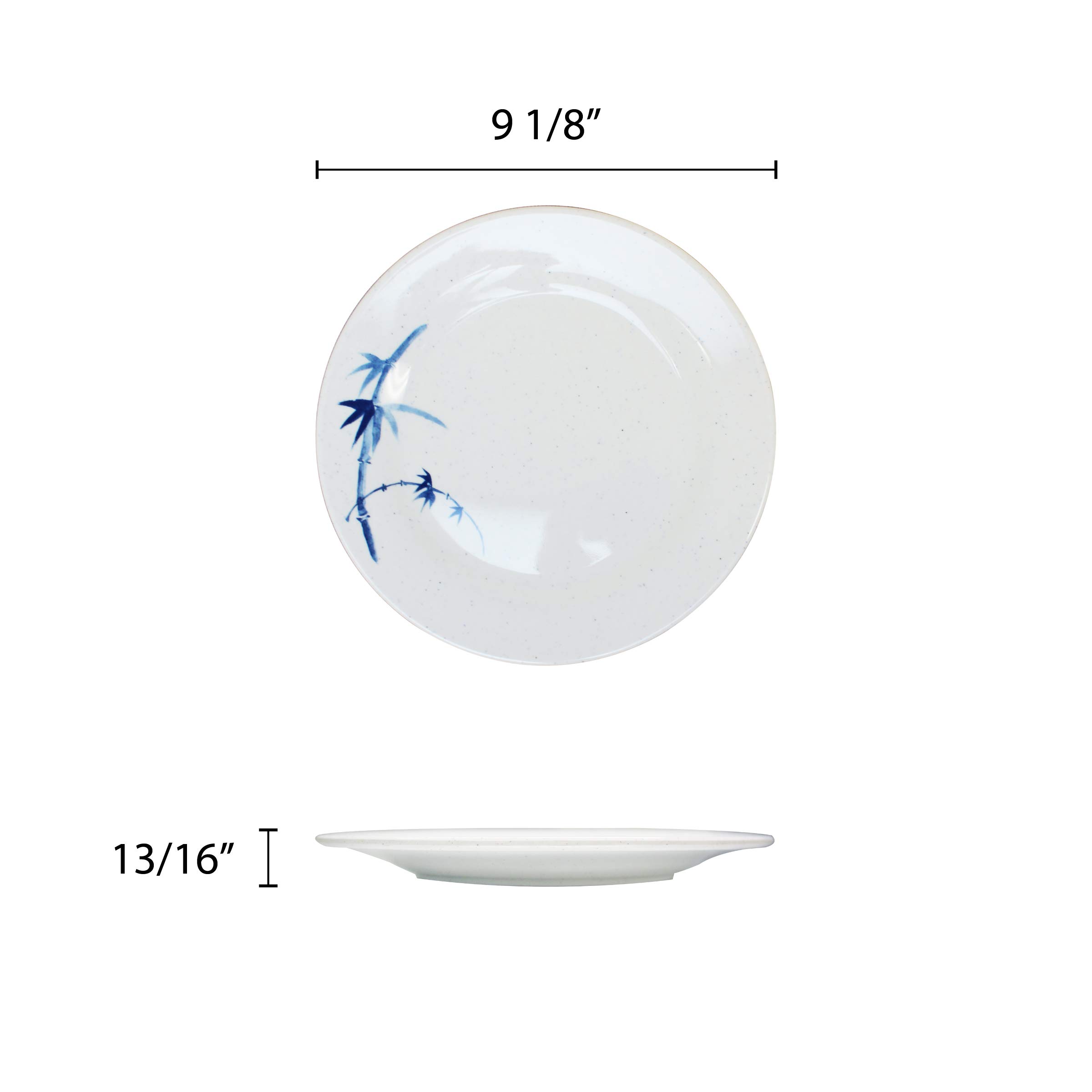 Thunder Group Blue Bamboo Melamine Dinnerware Set - 9 1/8