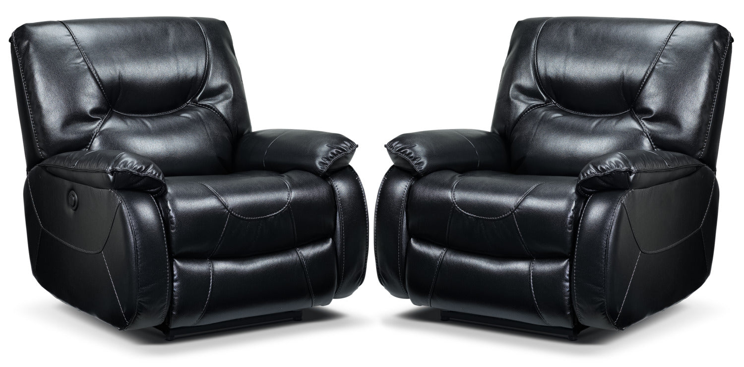 2 Pack Black Power Recliners - Comfortable Electric Lift Chairs for Living Room, Bedroom & Home Theater - Easy Control & Adjustable Positions (Canton Brand)