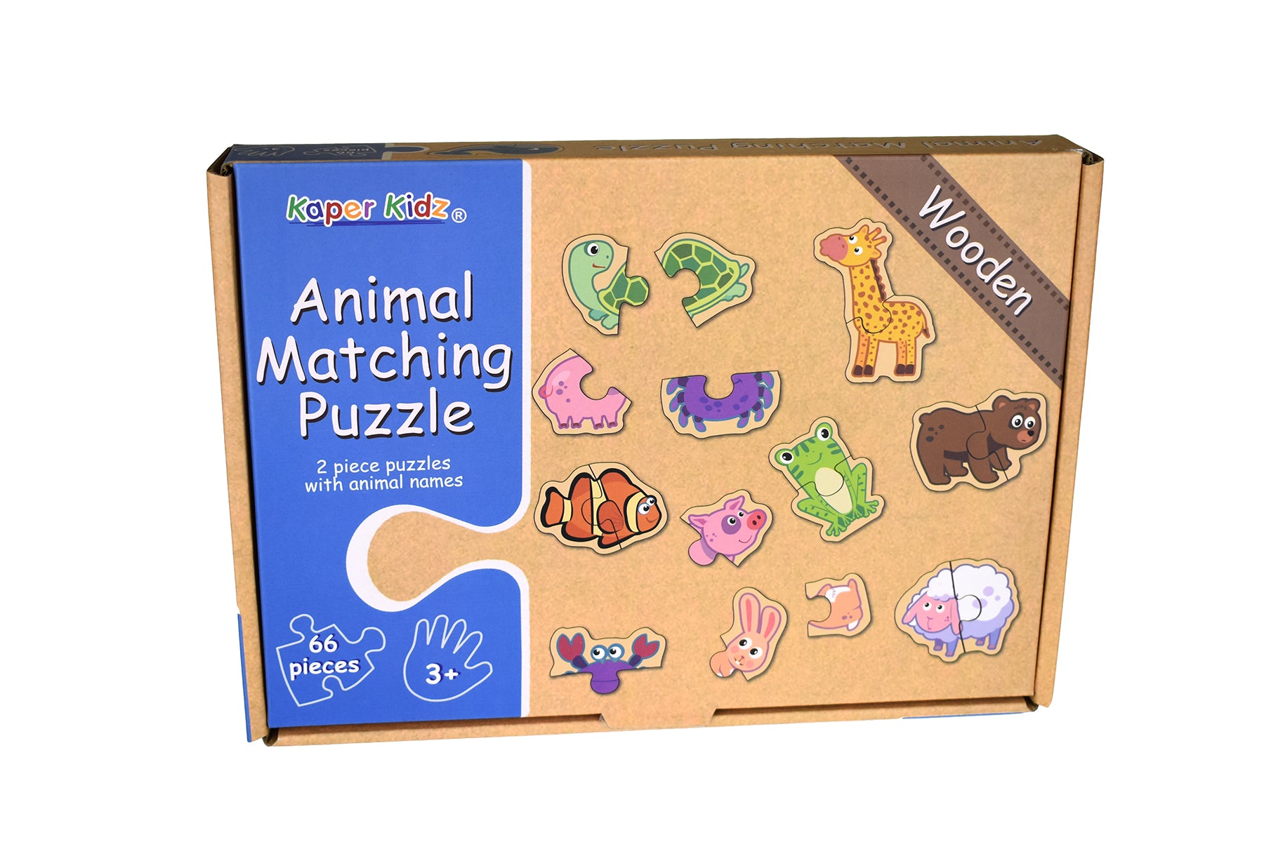 Wooden Animal Matching Puzzle Game for Toddlers - Educational Montessori Learning Toy for Kids Ages 2-4 - Perfect for Preschool Classroom & Home Playtime Activities