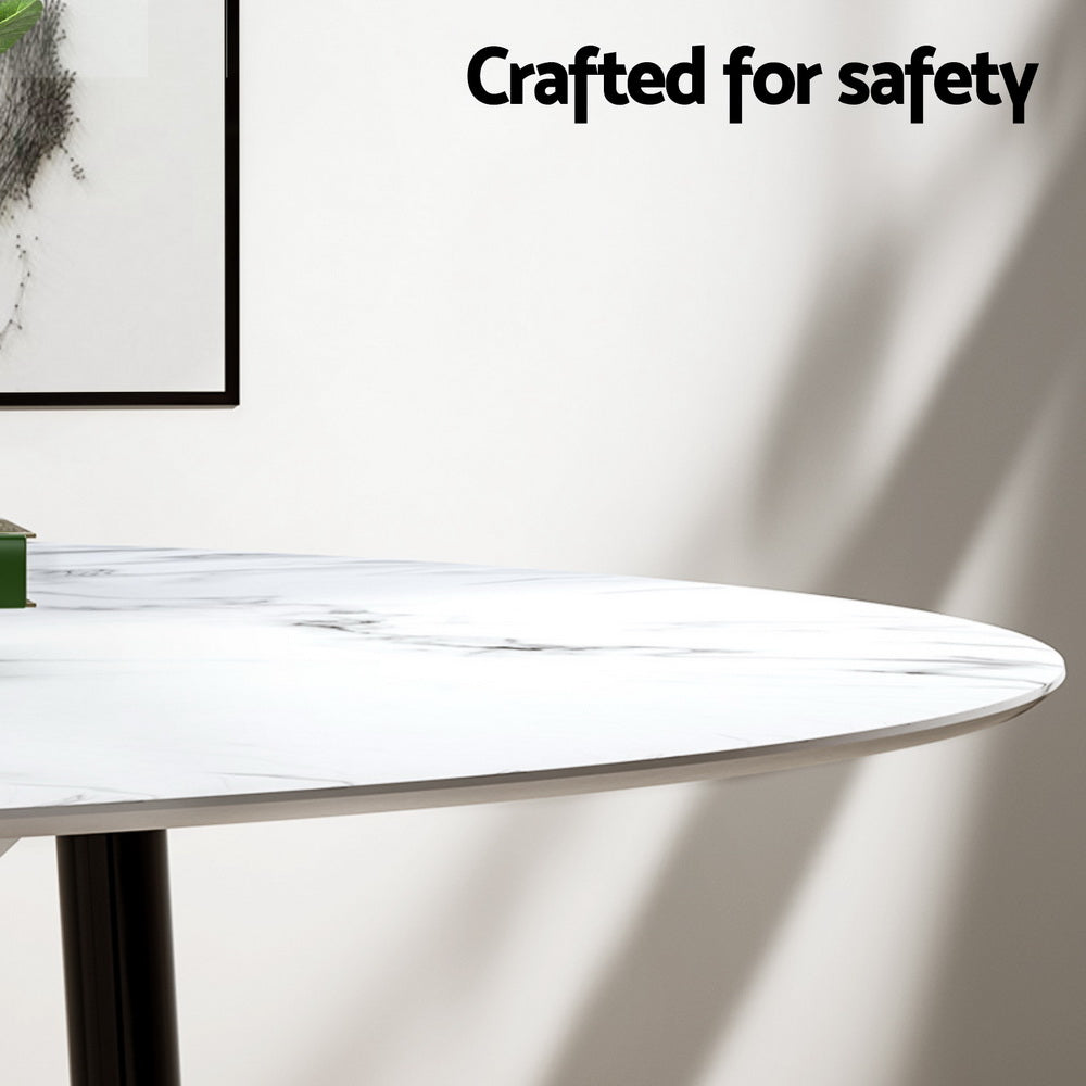 Artiss 5-Piece Dining Table and Chairs Set - White Marble Top Modern Kitchen Furniture for Small Spaces | Perfect for Breakfast Nook, Apartment Dining, and Family Gatherings
