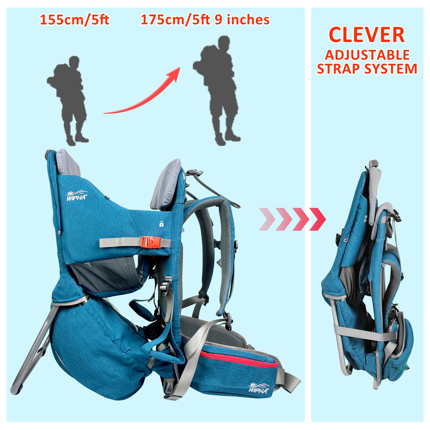 Lightweight Baby Backpack Carrier for Women & Men - Ergonomic Toddler Hiking Carrier with Large Storage Space, Comfortable Infant Carrier Backpack - Perfect for Outdoor Adventures, Travel & Daily Use