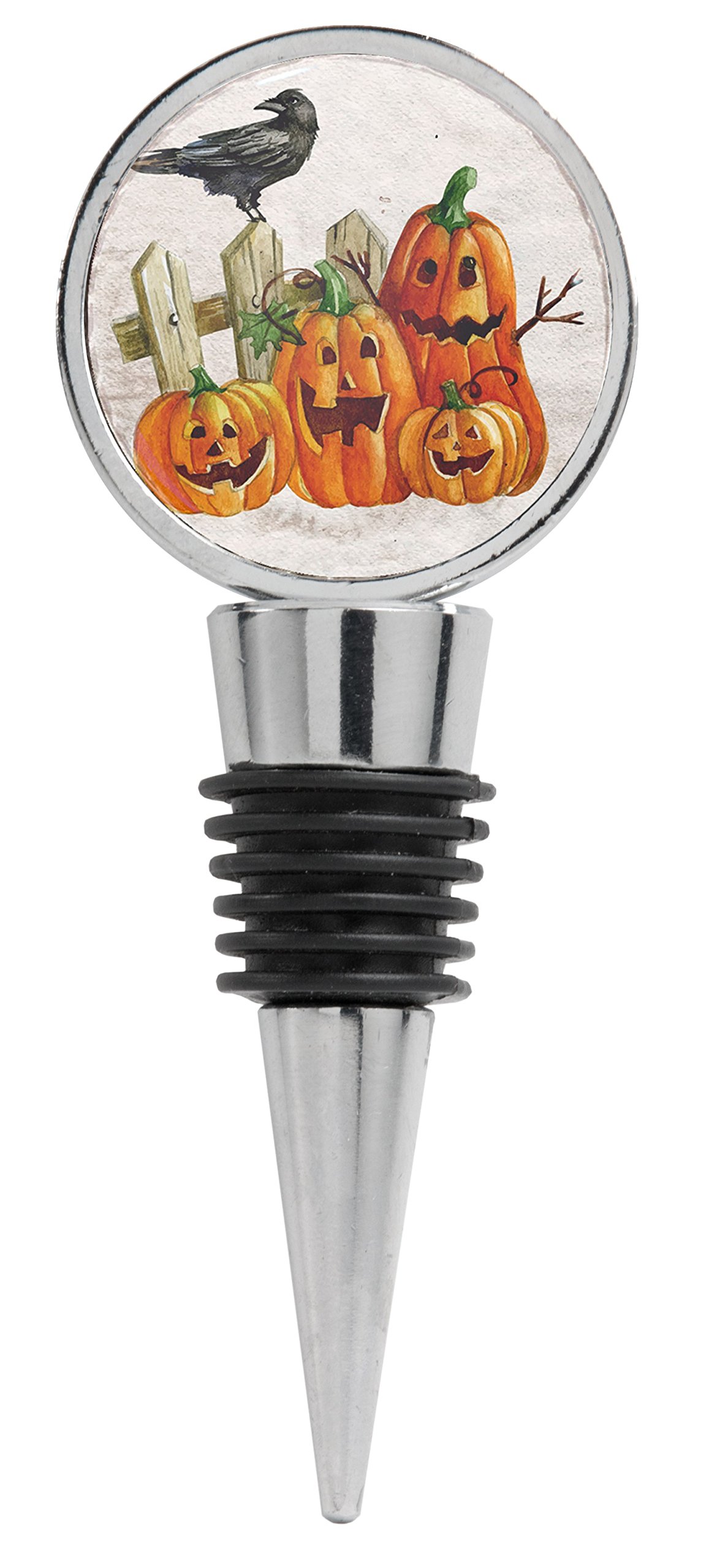 Halloween Raven Wine Stopper with Jack O'Lantern - Perfect for Spooky Parties