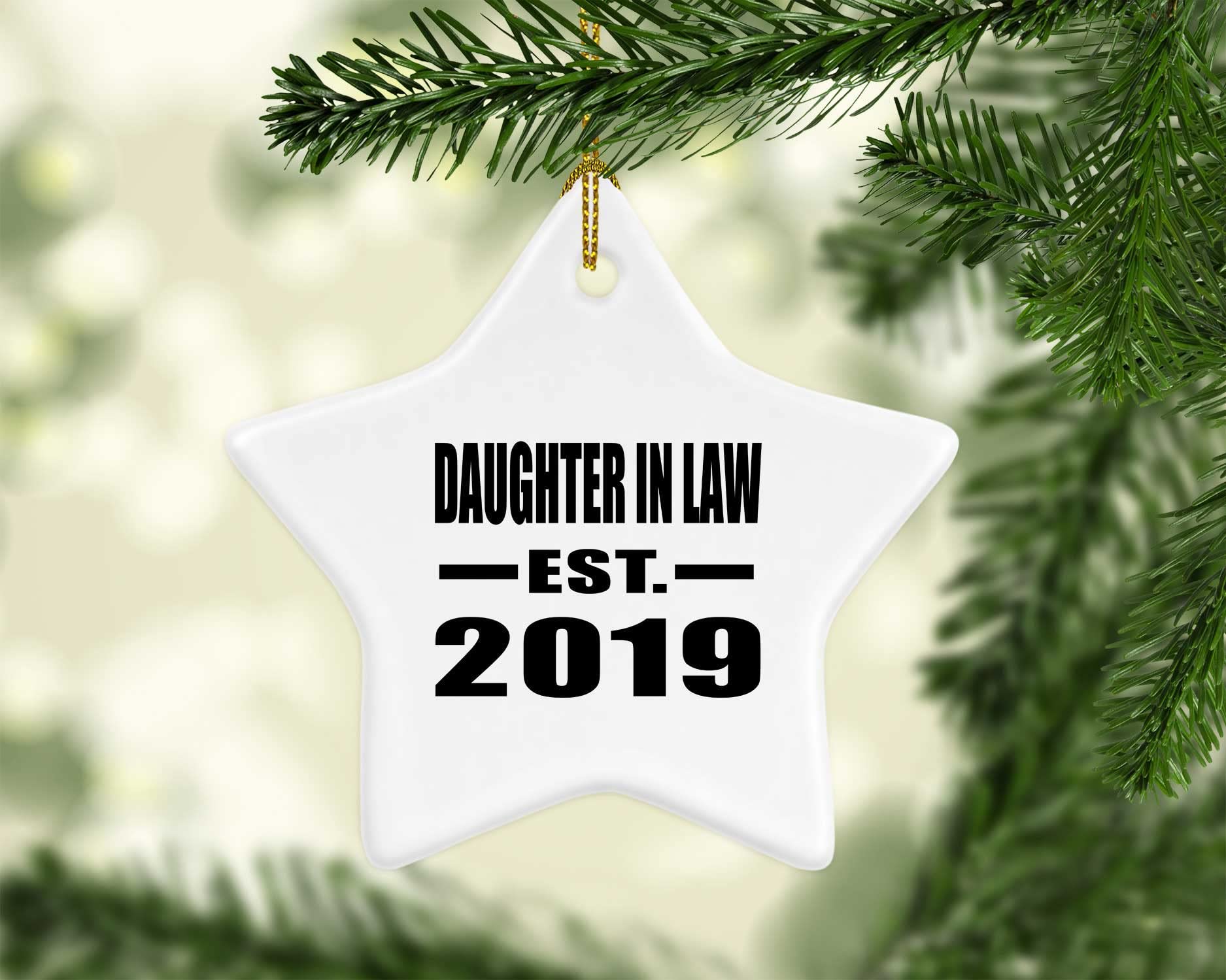 Christmas Tree Star Ornament - Personalized Daughter-in-Law Gift for Birthday, Anniversary, Valentine's Day, Mother's Day & Father's Day - Established EST. 2019 - Perfect for Holiday Decor, Family Celebrations & Special Occasions