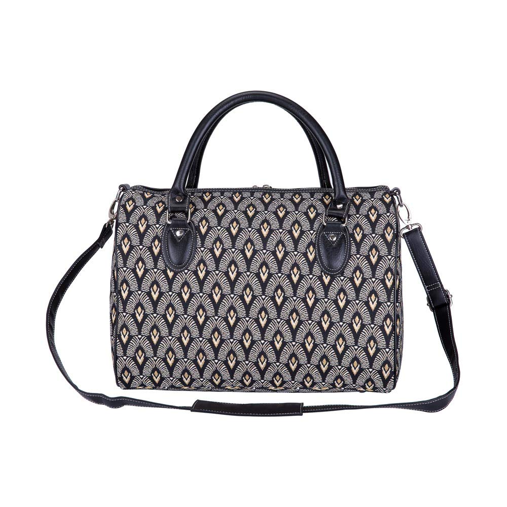 Signare Tapestry Duffle Bag - Women's Overnight & Weekend Travel Bag with Luxor Art Deco Design (TRAV-LUXOR) - Perfect for Gym, Beach Trips & Short Getaways