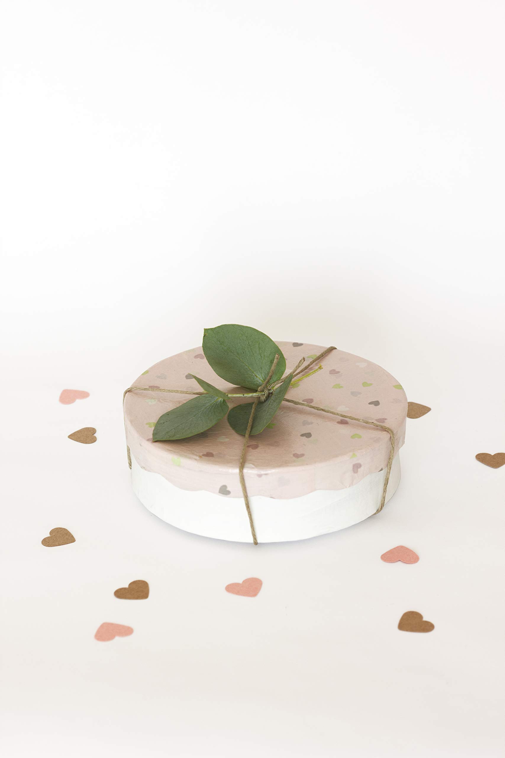 Handmade Round Papier Mache Box for DIY Craft Decor - 11 x 11 x 3cm - Perfect for Scrapbooking, Gift Wrapping & Home Decoration with PaperPatch Glue, Glitter & Paints