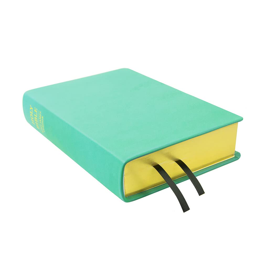 LDS Scriptures - Genuine Leather Large Holy Bible KJV with Bible Dictionary & Topical Guide | Hand-Bound Light Turquoise Blue | Customizable Latter-Day Saints Scripture Set for Study, Worship & Gift Giving