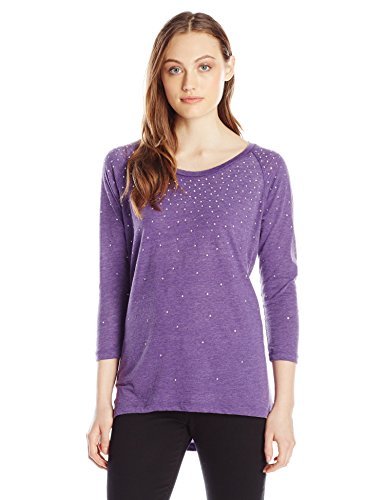 Seven7 Women's Embellished Long Sleeve Burnout Top - Stylish Blouse for Casual Wear, Party & Date Night Outfits