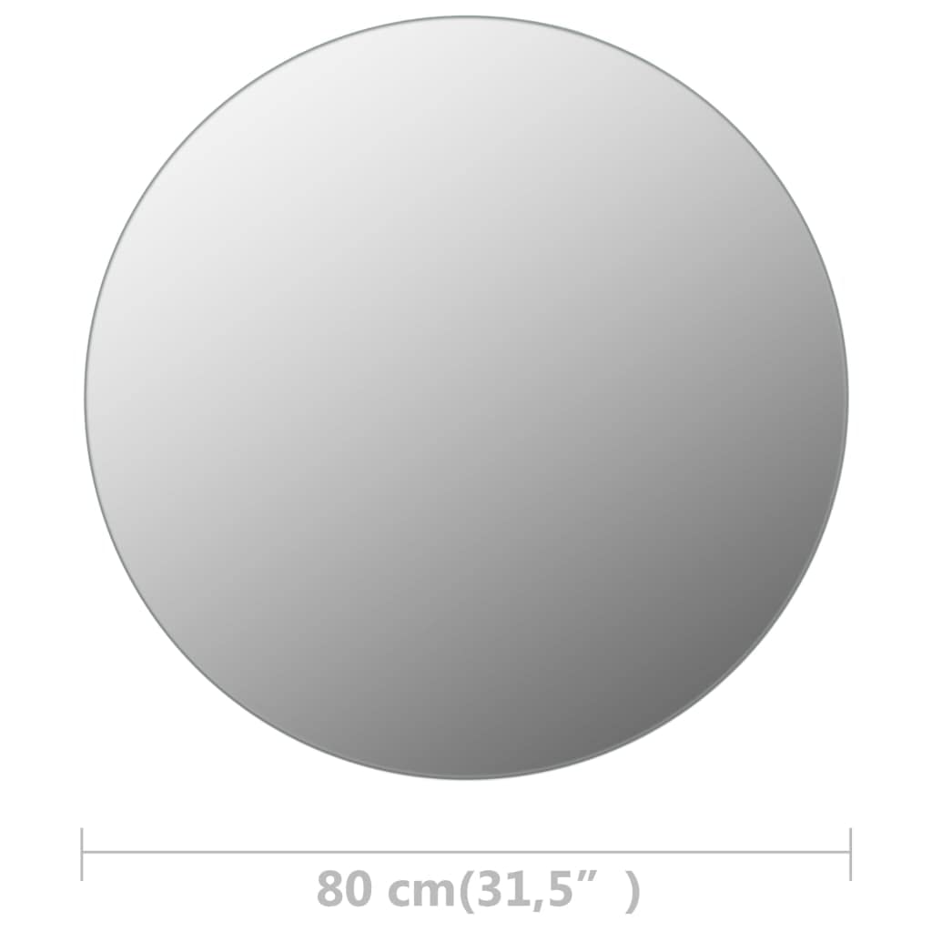 CHARMMA 31.5 Inch Round Frameless Bathroom Mirror - Shatterproof Glass for Vanity, Bedroom, and Modern Home Decor