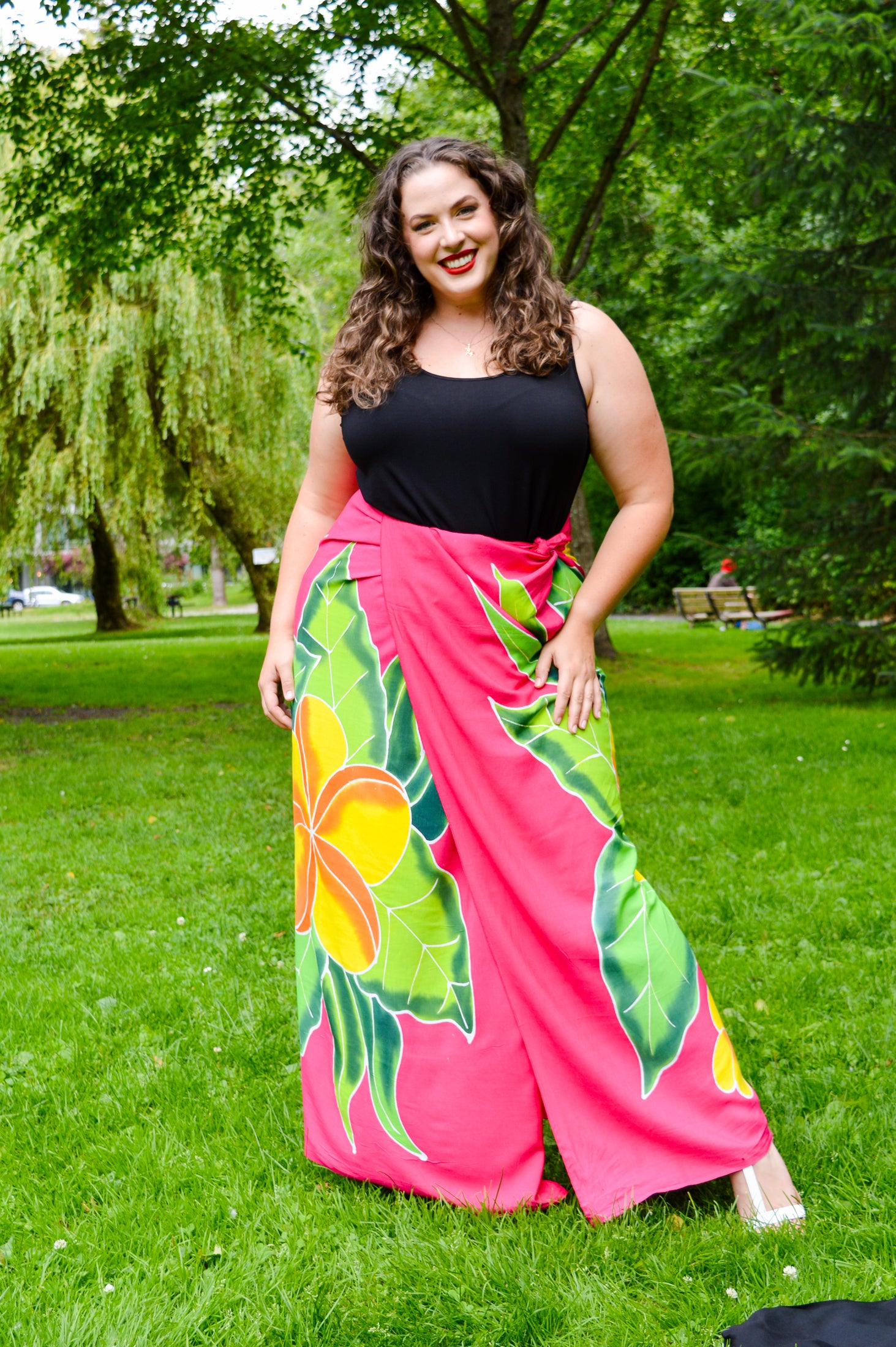 Hand Painted Sarong - Black Manka - Boho Beach Wrap, Summer Cover Up, Yoga Skirt - Perfect for Vacations, Poolside Lounging & Festivals