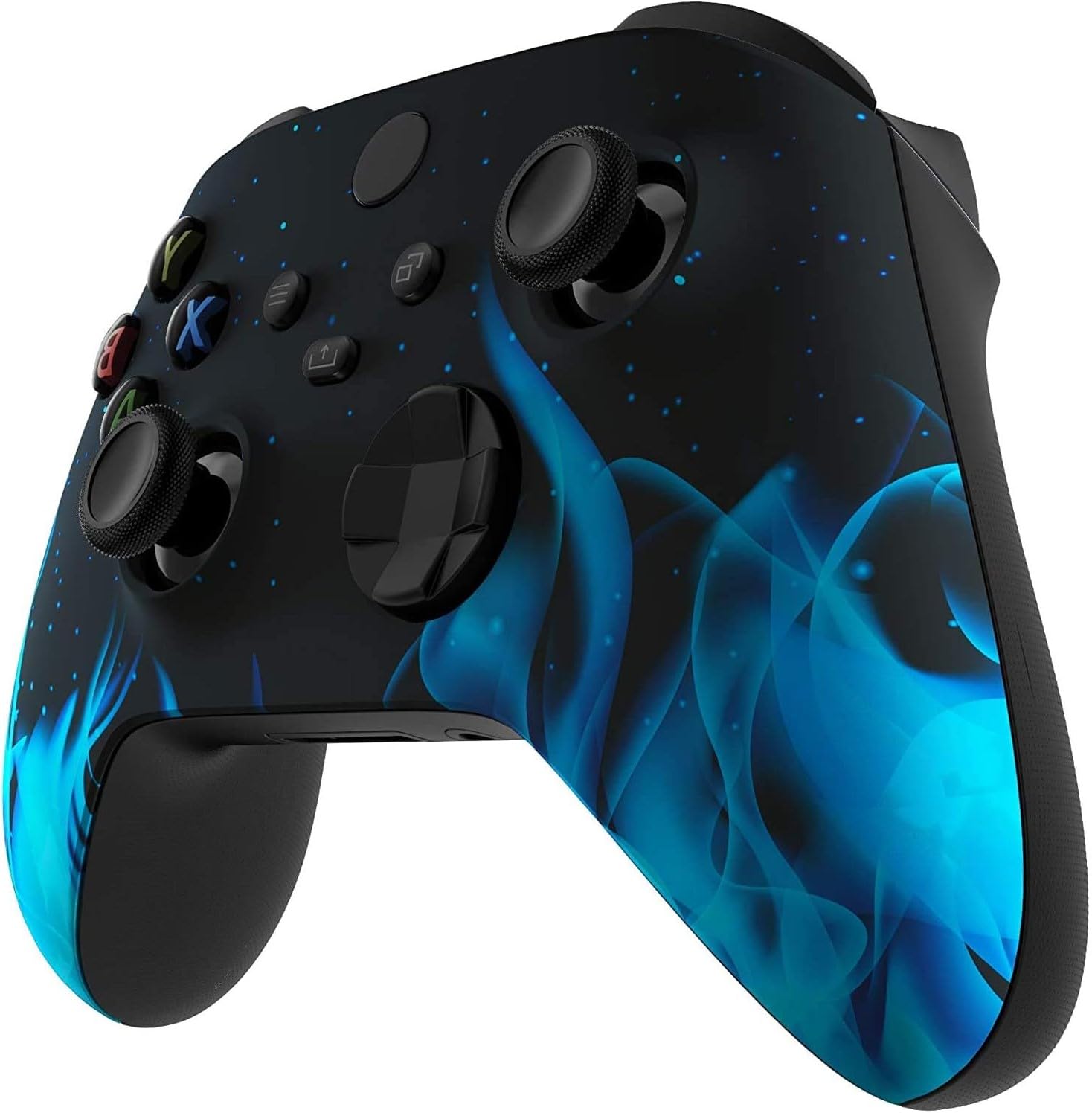 Xbox Blue Flames Modded Rapid Fire Controller - Custom Gaming Controller for FPS & Competitive Play - Perfect for Call of Duty, Fortnite & Halo