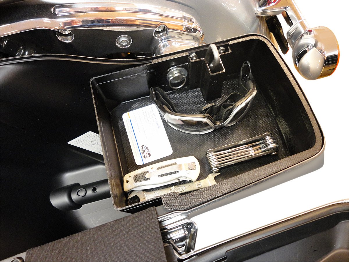 Top Shelf Saddlebag Organizer - Right Side | Motorcycle Storage Bag for Harley Davidson | Perfect for Road Trips & Daily Commuting