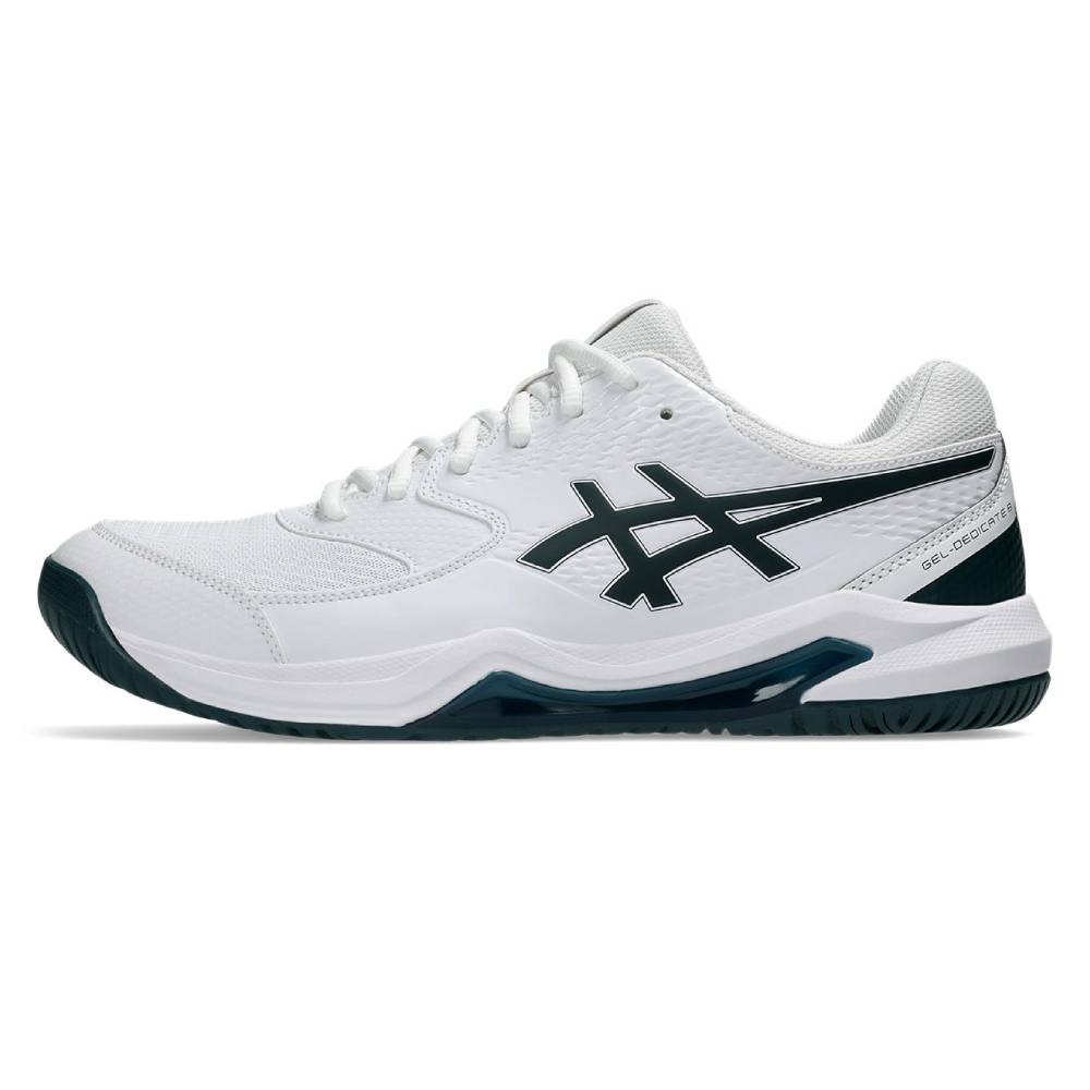 ASICS Gel-Dedicate 8 Men's Tennis Shoes - White/Saxon Green - Lightweight Performance Court Shoes for Tennis, Pickleball & Casual Wear
