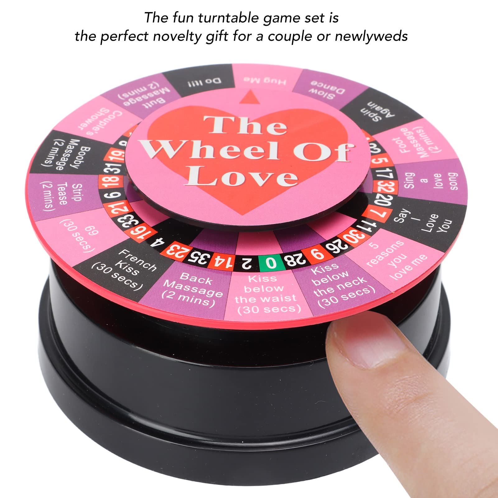 Spinning Wheel of Love - Romantic Couples Sex Game with 17 Exciting Ways to Play | Portable Adult Party Game Set | Perfect for Date Nights, Bachelor Parties & Intimate Gifts