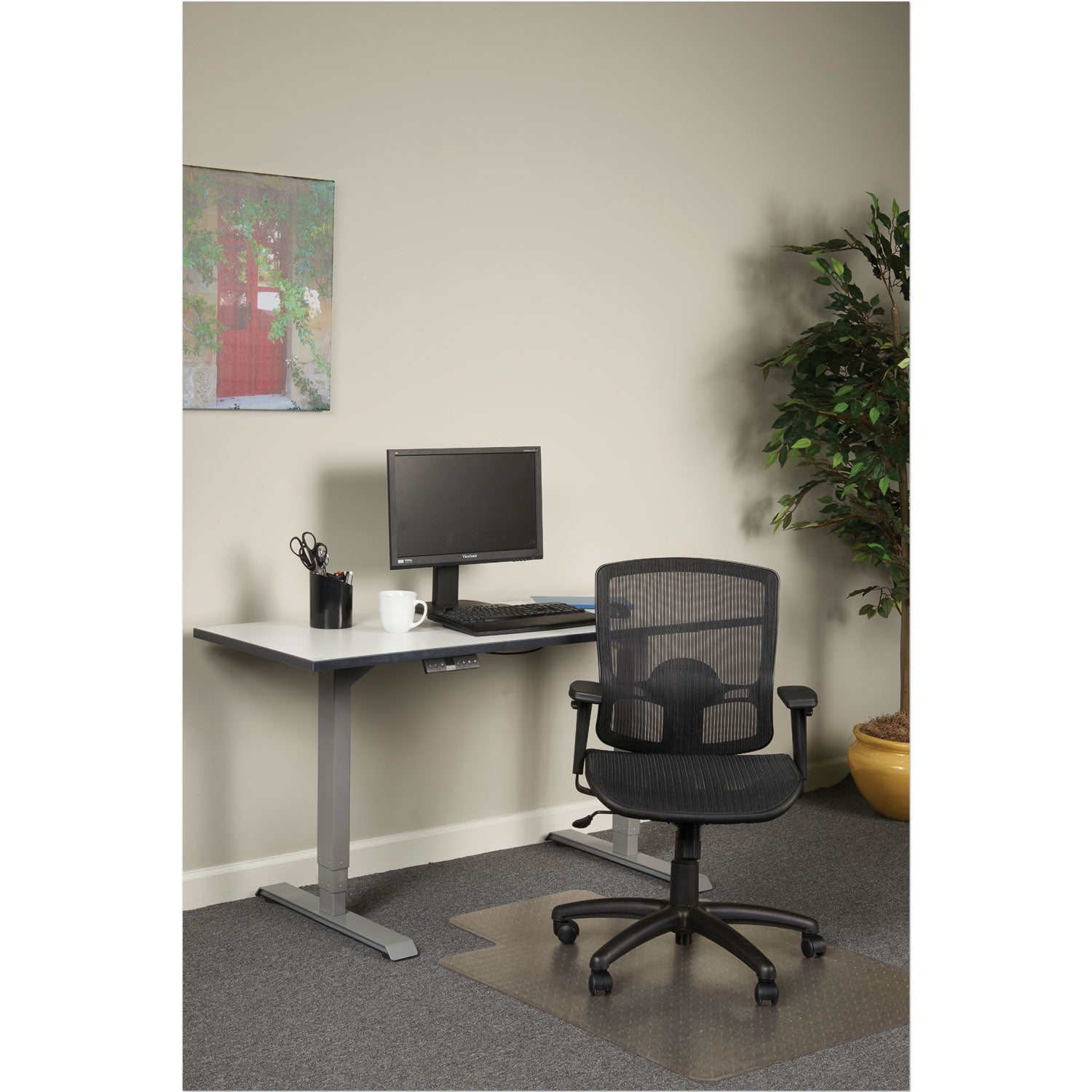 Alera Etros Series Mesh Mid Back Synchro Tilt Office Chair - 275 lb Weight Capacity, Adjustable Seat Height 15.74
