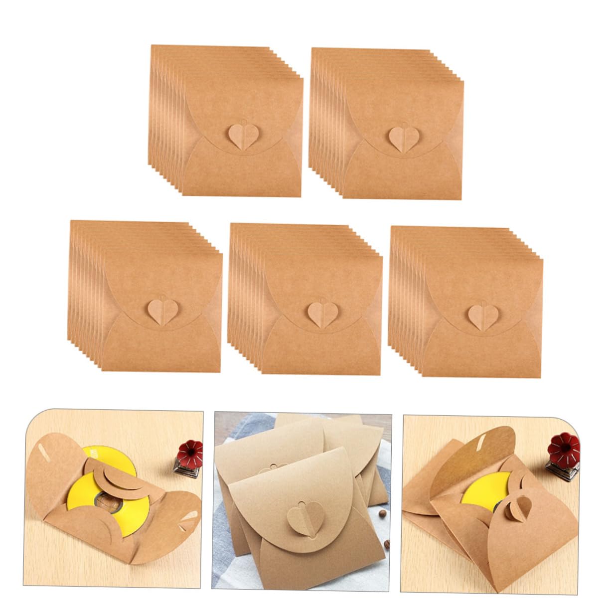 150 Pcs Eco-Friendly Kraft Paper CD/DVD Sleeves - Acid-Free Protective Envelopes for Music, Movies & Data Storage | Perfect for Organizing Media Collections, Archiving & Gifting