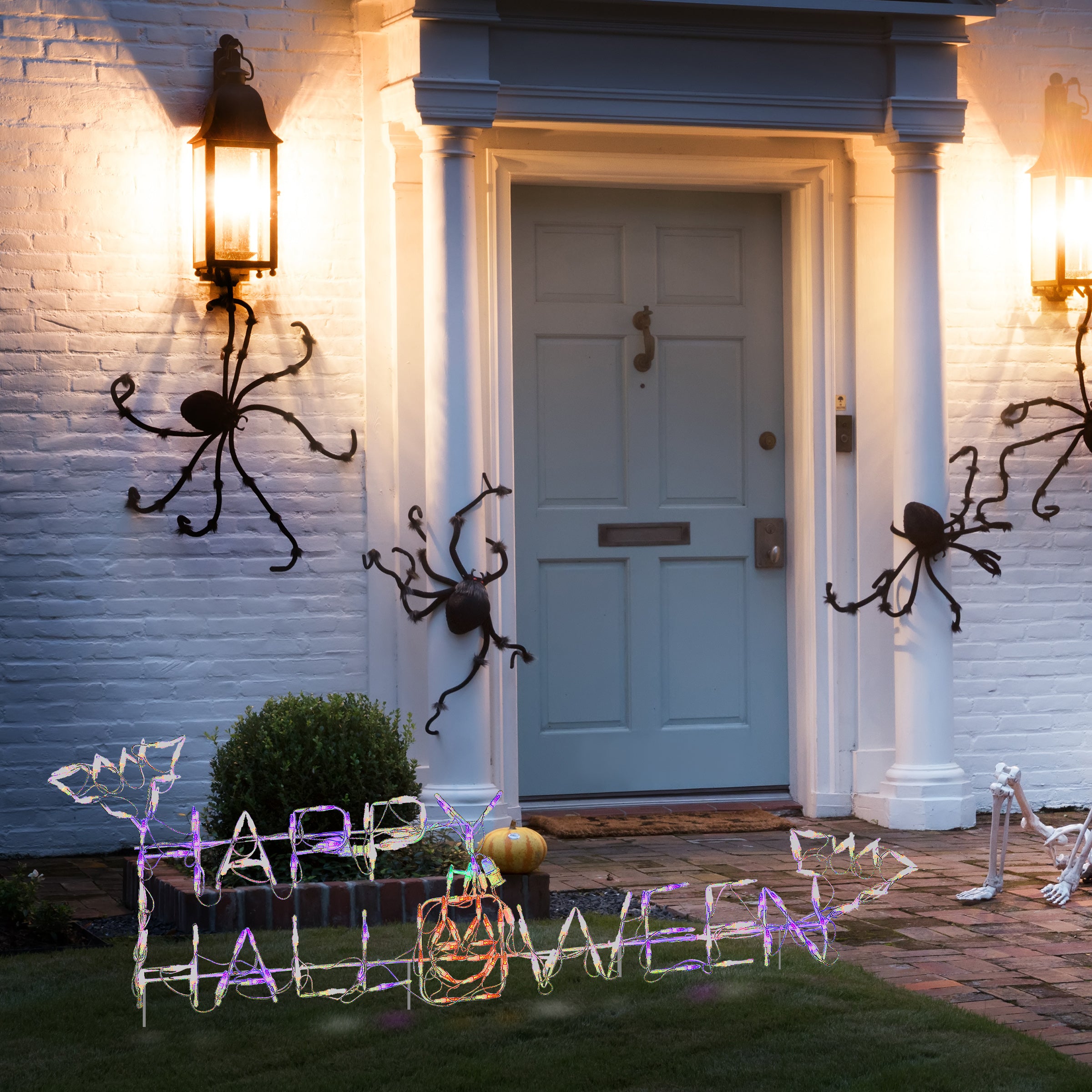 57 Inch LED Halloween Lighted Sign - Happy Halloween Outdoor Decoration with Weatherproof Design for Yard, Porch, and Party Decor