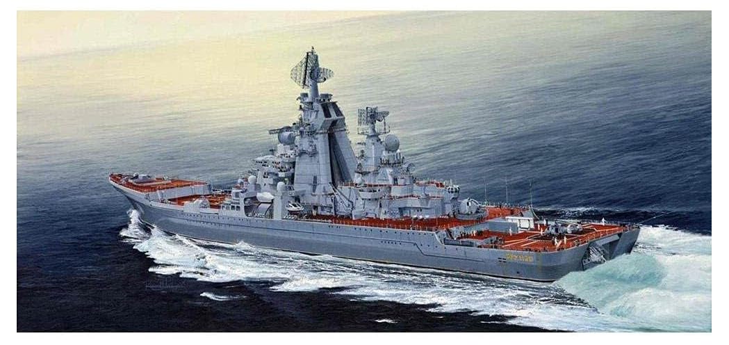 Trumpeter 1/350 Scale Russian Admiral Lazarev Battle Cruiser Model Kit - Highly Detailed Plastic Warship for Collectors & Hobbyists | Perfect for Naval History Enthusiasts & Scale Model Displays