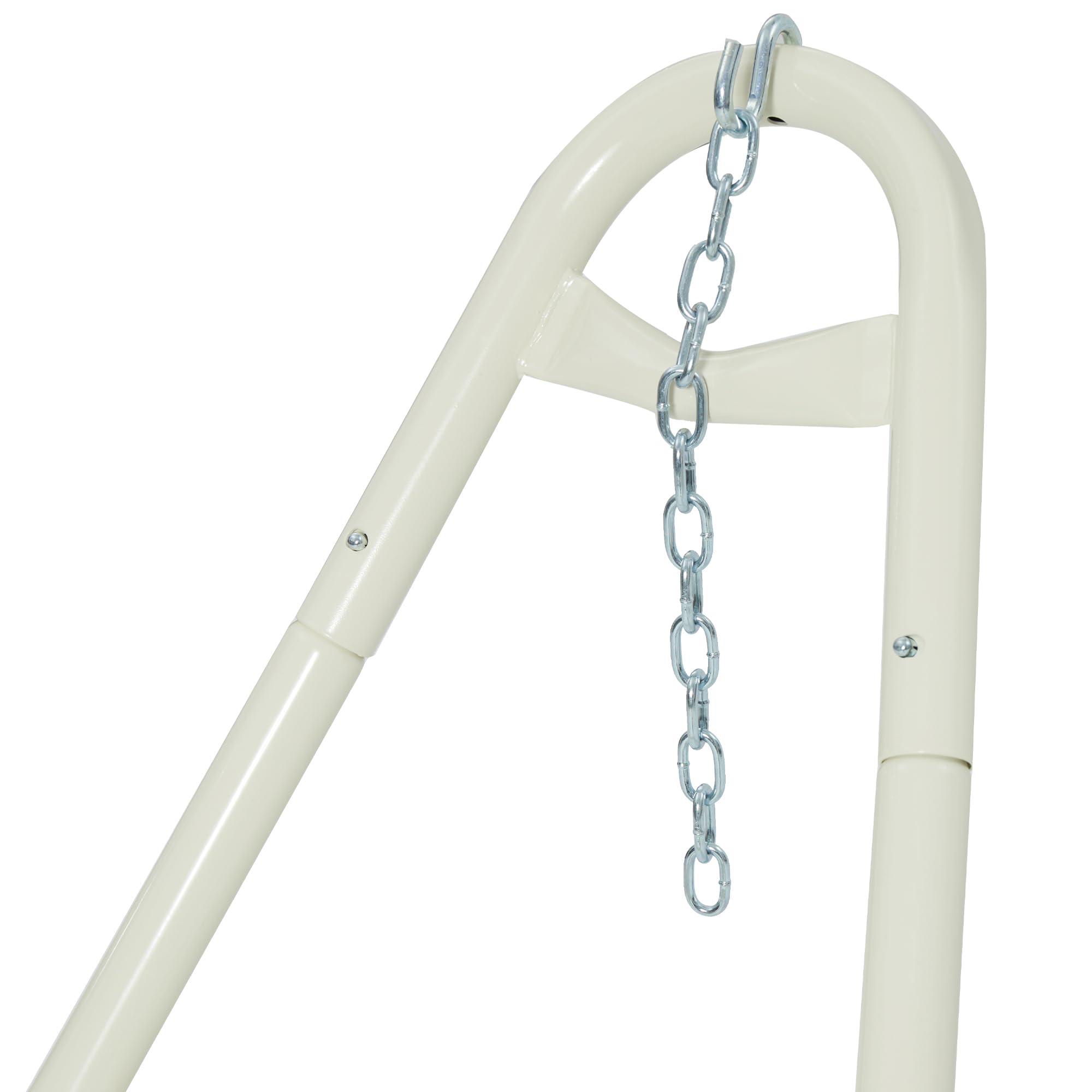 Heavy Duty 2 Person Hammock Stand - 600 lbs Capacity, Adjustable Powder-Coated Steel Frame for 9-14ft Hammocks (XXL, Milky) - Perfect for Backyard, Camping & Beach Relaxation