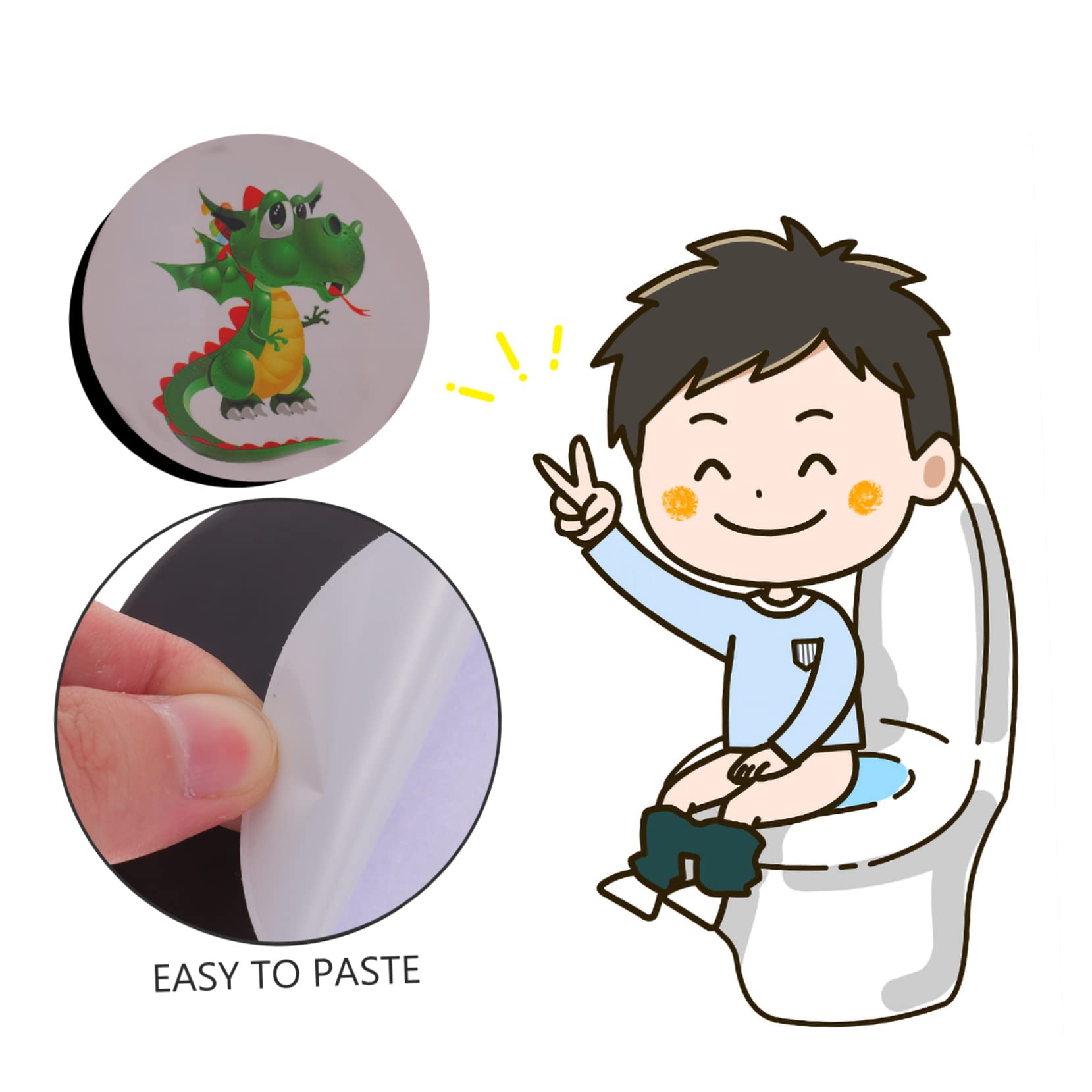 Potty Training Stickers for Boys - 20 PVC Animal Stickers for Toddler Bathroom