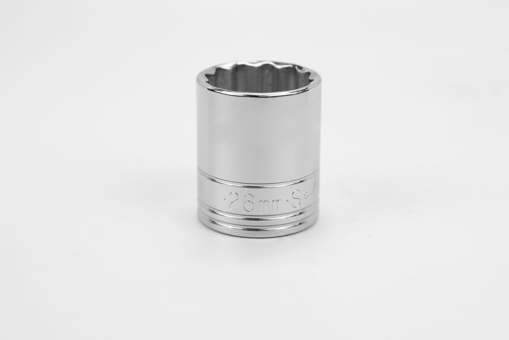 1/2 Inch Drive 26mm 12-Point Chrome Socket - Metric Standard Size for Automotive Repair & DIY Projects