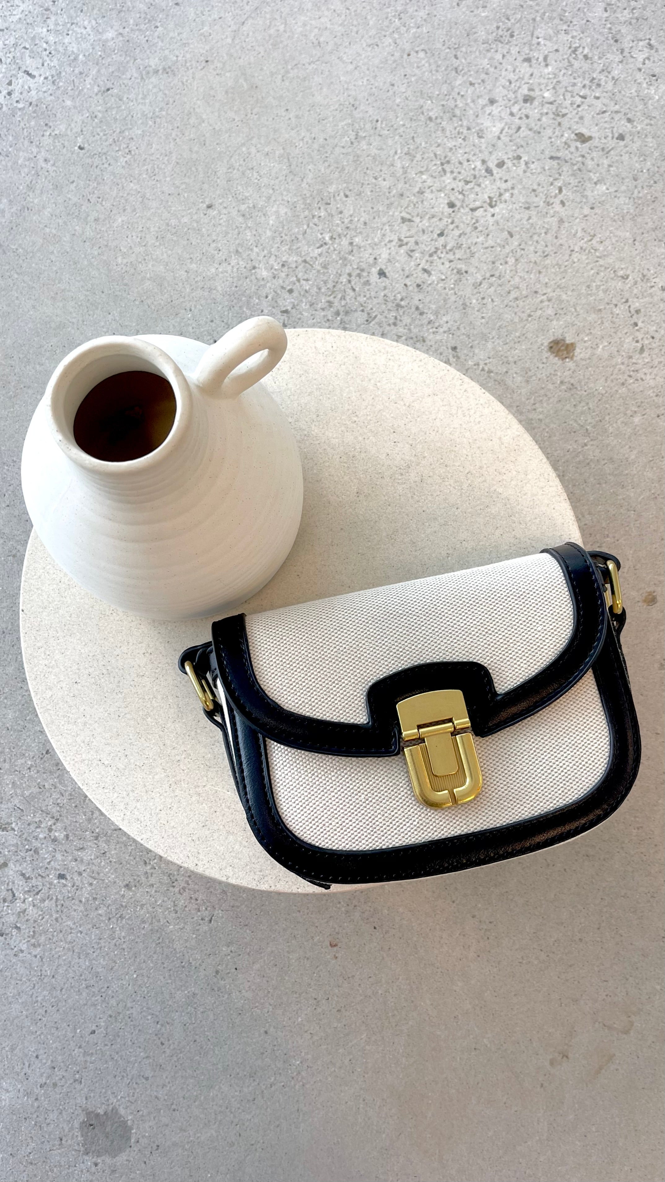 Isobel Fabric Saddle Crossbody Bag for Women - Stylish Black Leather Shoulder Purse - Perfect for Work, Travel & Everyday Use