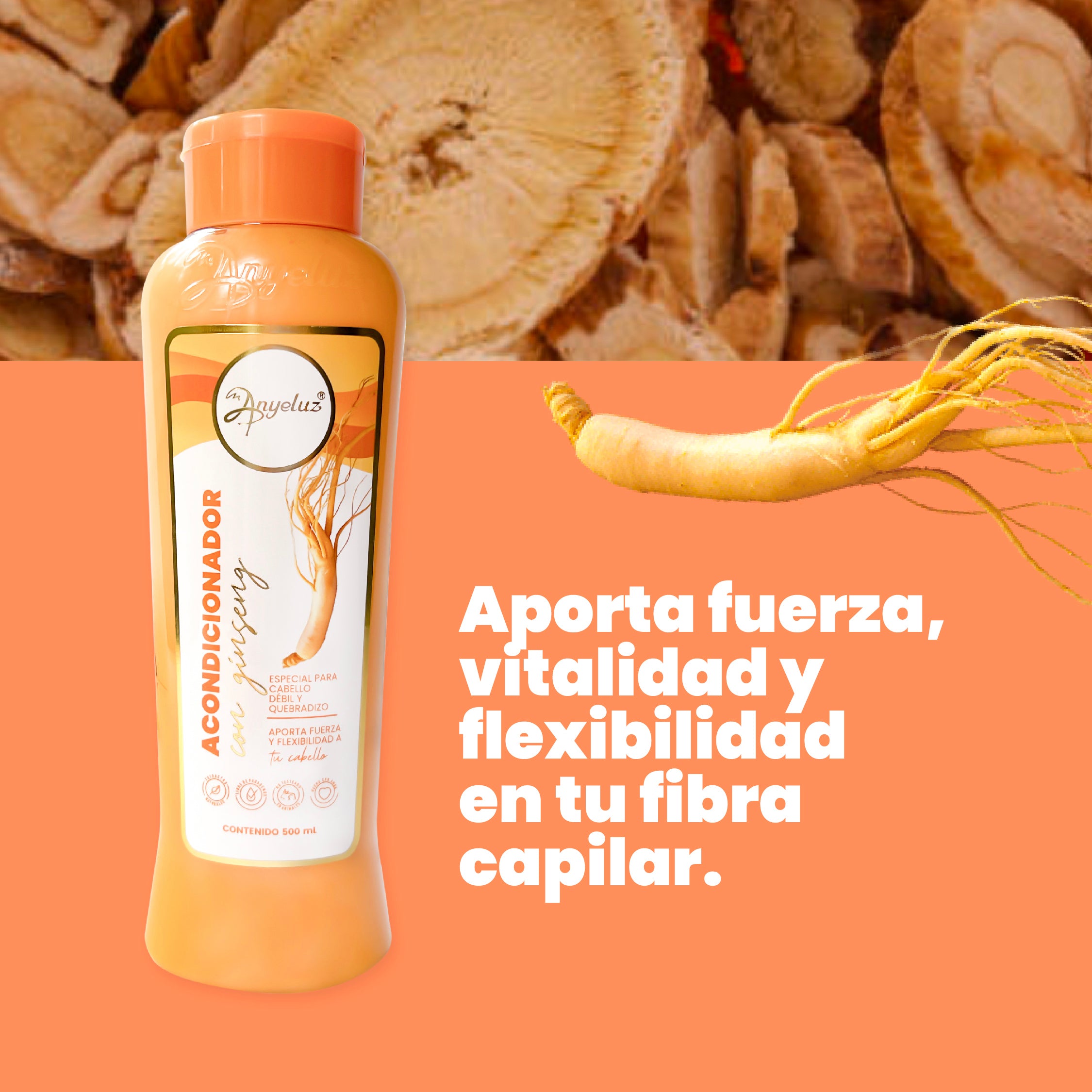 ANYELUZ Ginseng Hair Conditioner - Deep Moisturizing & Nourishing for Dry, Damaged Hair - Perfect for Daily Use & Salon-Quality Results at Home