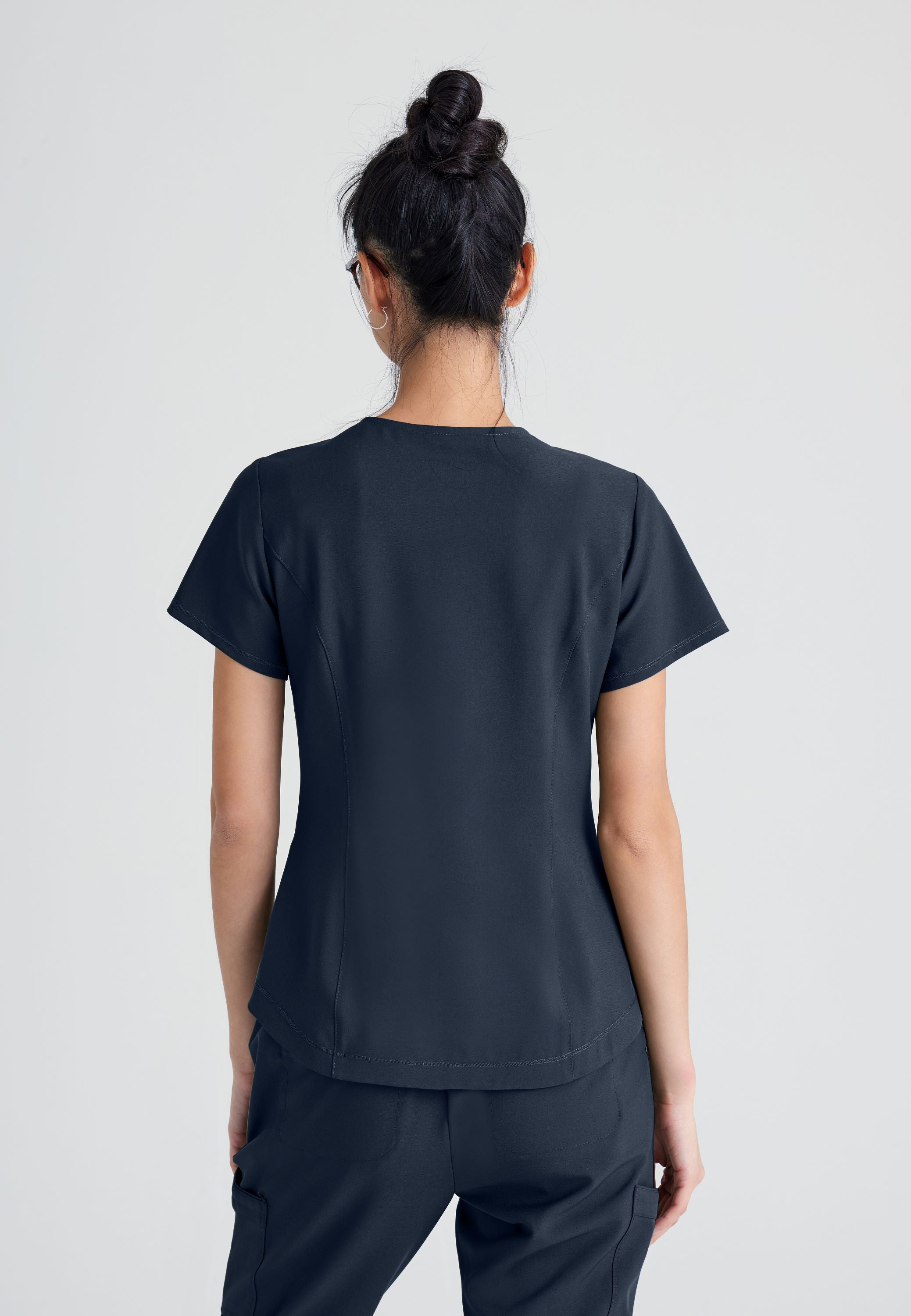 Women's Stylish V-Neck Scrub Top for Nurses & Healthcare Professionals - Comfortable & Breathable Workwear for Hospitals & Clinics