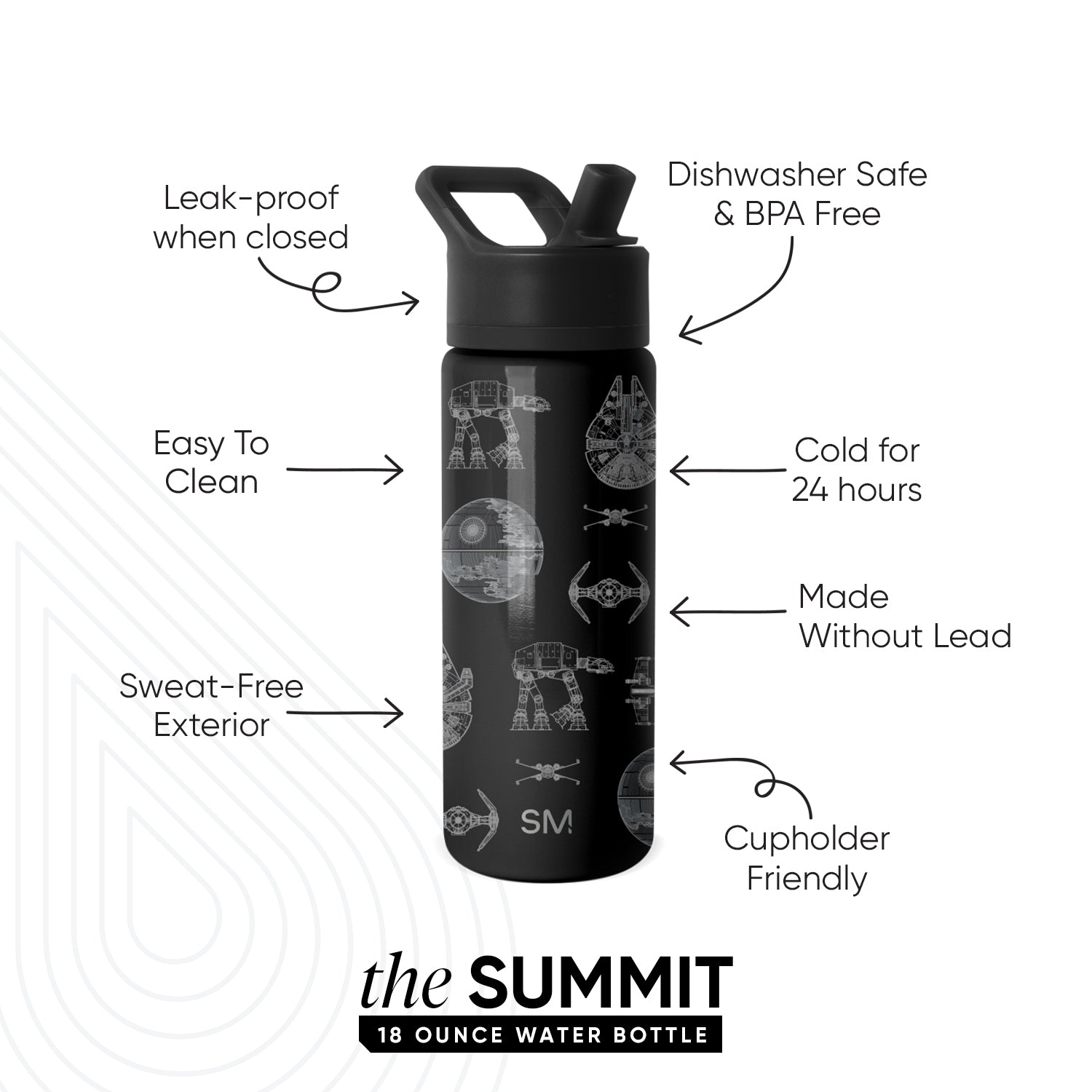 Summit Kids Water Bottle with Straw Lid - BPA Free, Leak Proof, Insulated Stainless Steel Bottle for School, Sports & Outdoor Activities