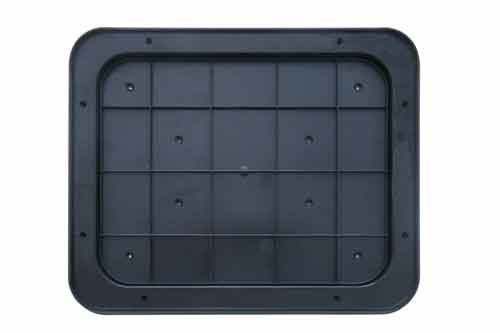 Black Plastic Trash Can with Base Ring for IT13RX - Durable Waste Bin for Home, Office, and Kitchen Use