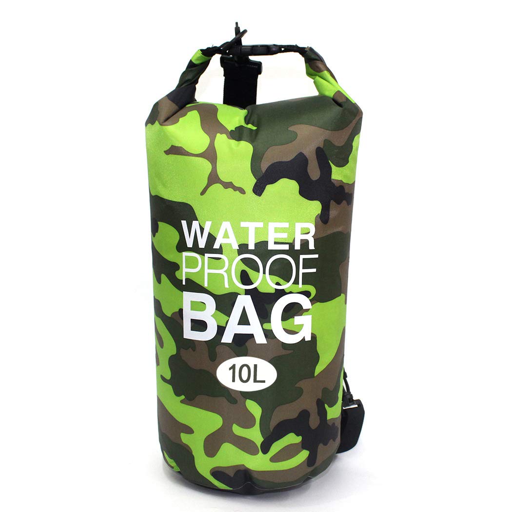 Waterproof Camo Dry Bag - Outdoor PVC Roll Top Shoulder Bag for Beach, Boating, Kayaking & Rafting | Lightweight & Durable for Camping, Hiking & Water Sports