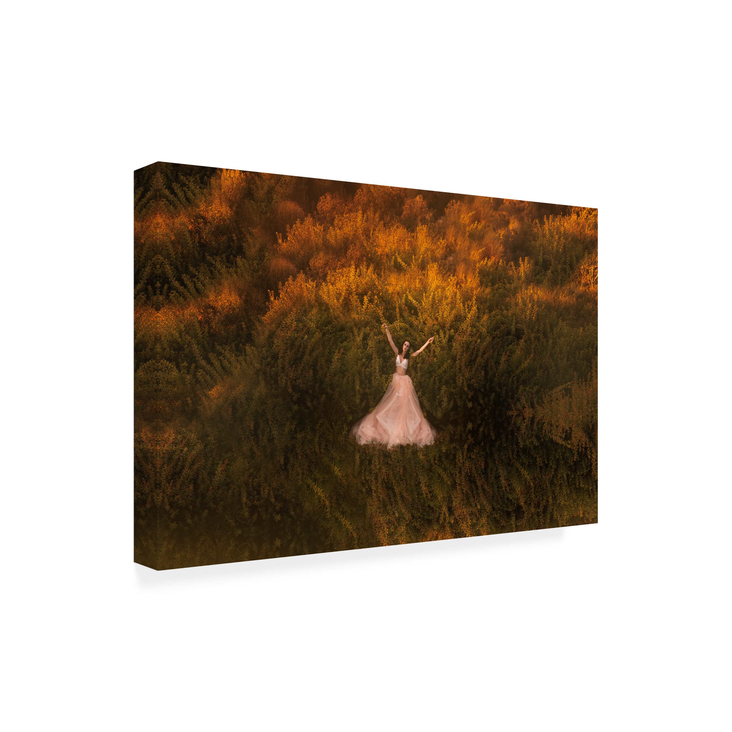 Mike Darzi 'Natalia In The Field' Canvas Wall Art Print - Handmade Landscape Painting for Living Room, Bedroom & Office Decor