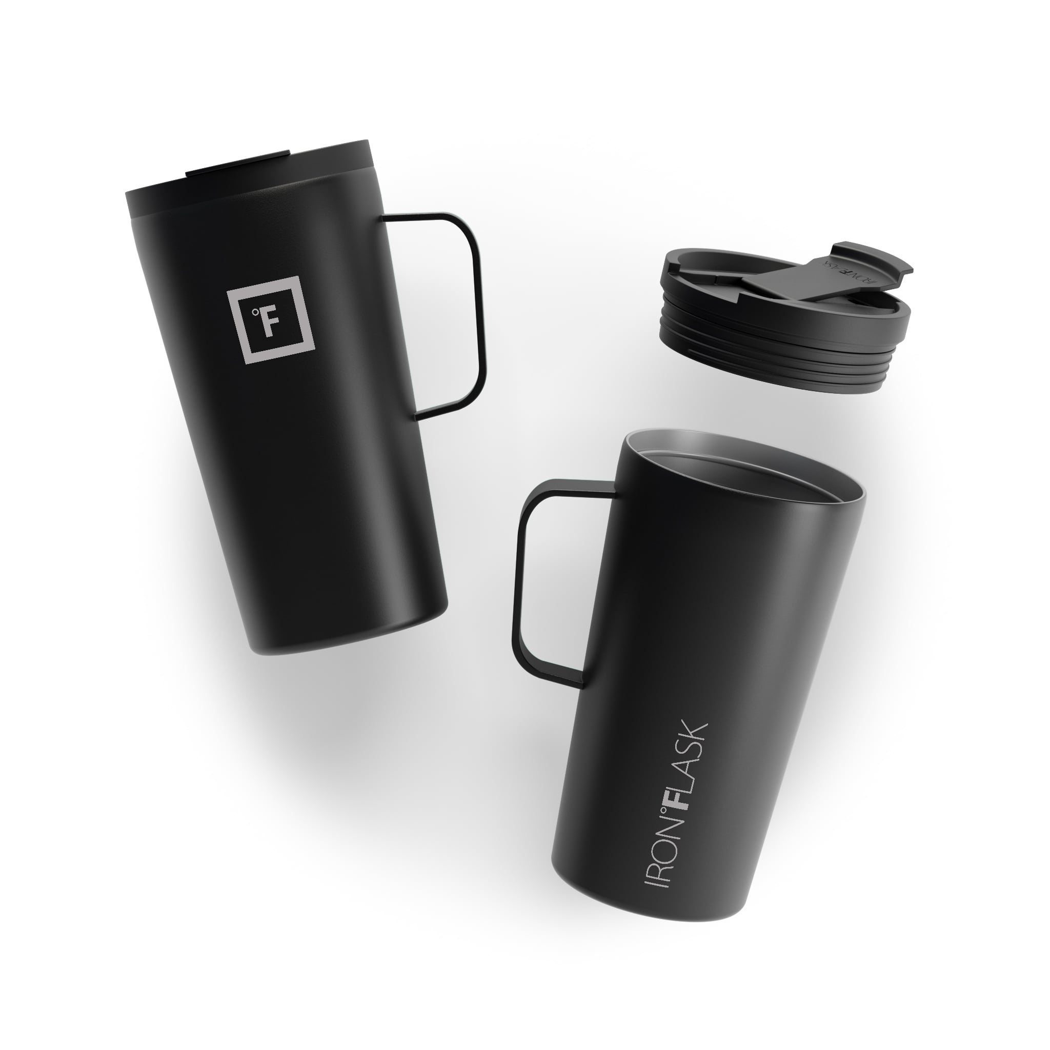 16 Oz Grip Coffee Mug 2.0 - Non-Slip Handle, Durable Ceramic Travel Mug for Hot & Cold Drinks - Perfect for Office, Commute, Camping and Outdoor Activities