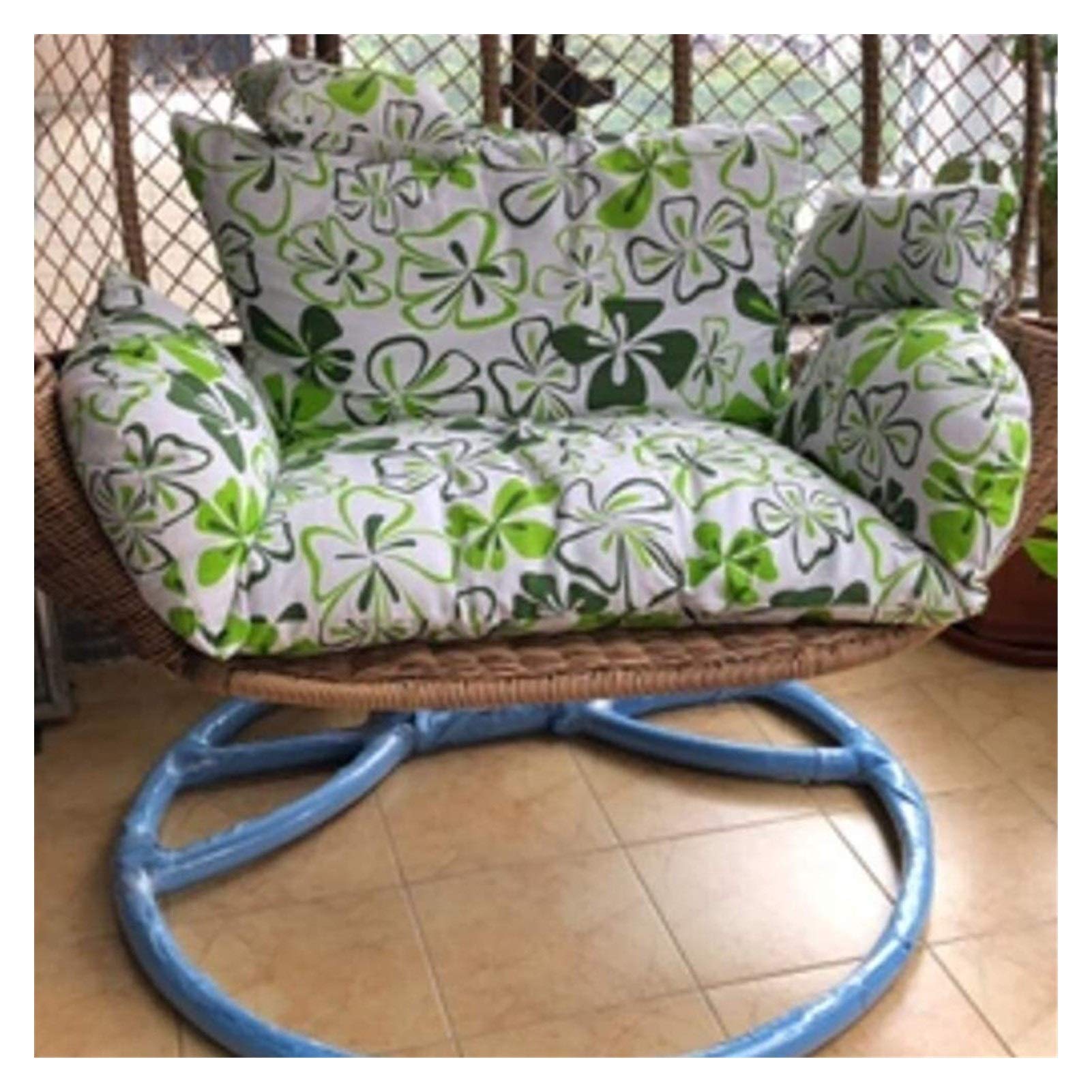 Premium Rattan Swing Chair Cushion for Outdoor Patio - Large Double Hammock Seat Pad for Egg Nest Chairs (No Stand Included) - Perfect for Garden, Backyard, Balcony Relaxation & Boho Home Decor