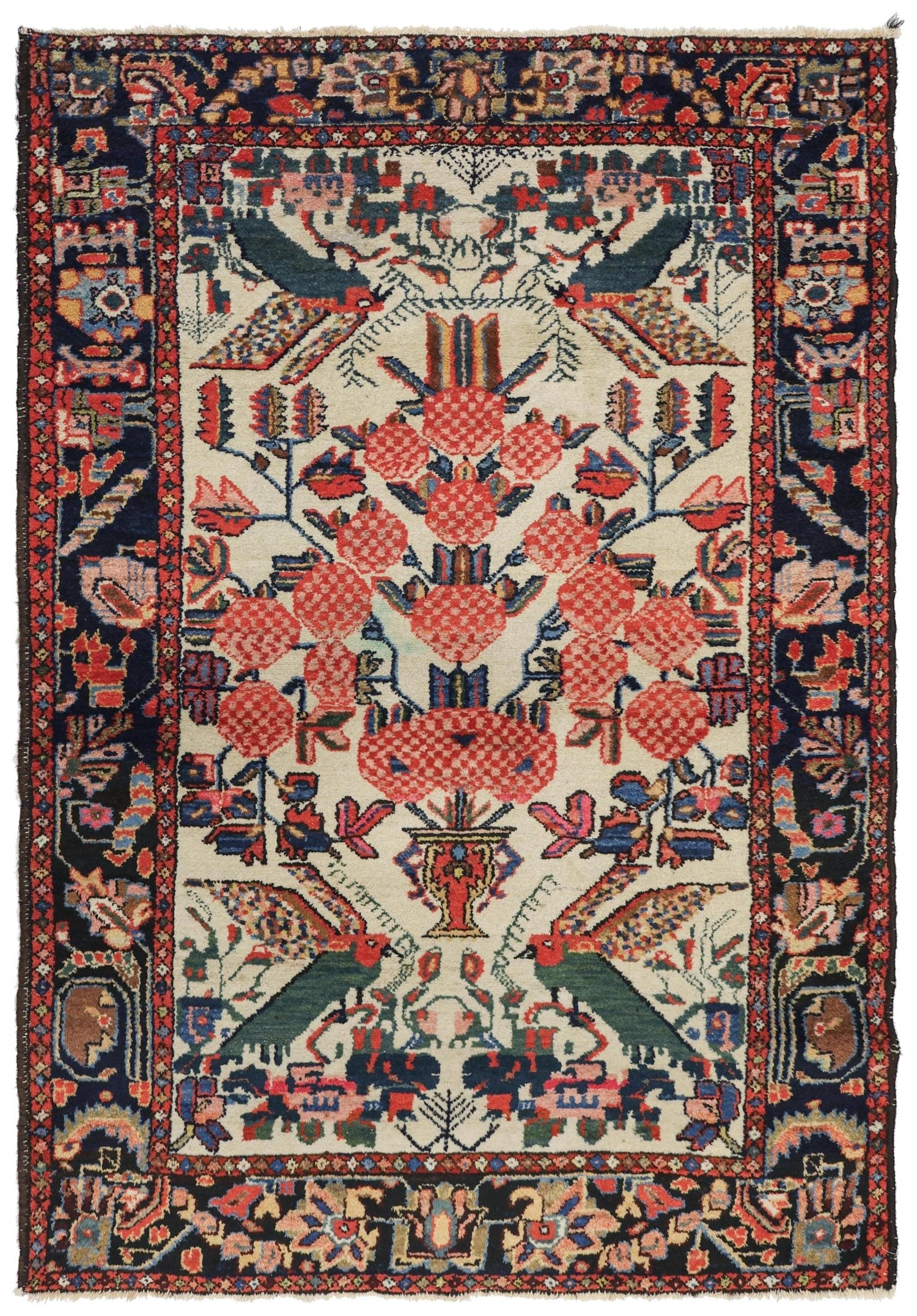 Antique Bakhtiari Handwoven Tribal Rug - J76412 | Authentic Persian Wool Carpet for Living Room, Bedroom & Home Decor