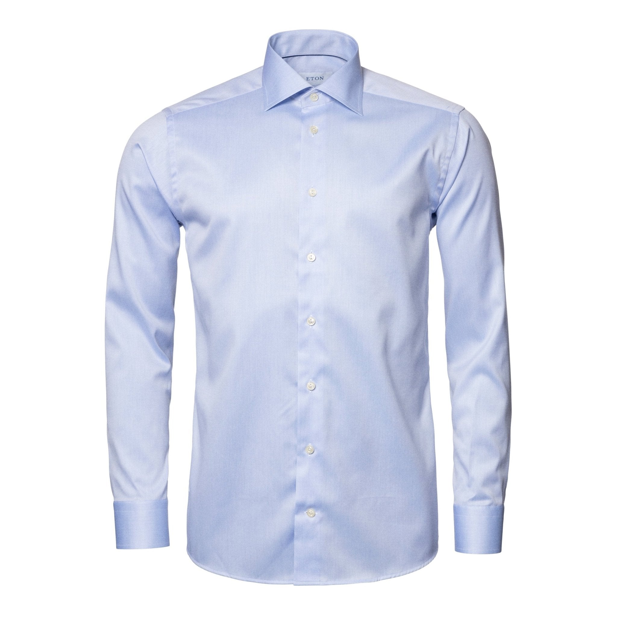 ETON Men's Plain Twill Tail Single Cuff Cotton Dress Shirt - Sky Blue | Business Casual & Office Wear | Formal & Wedding Attire