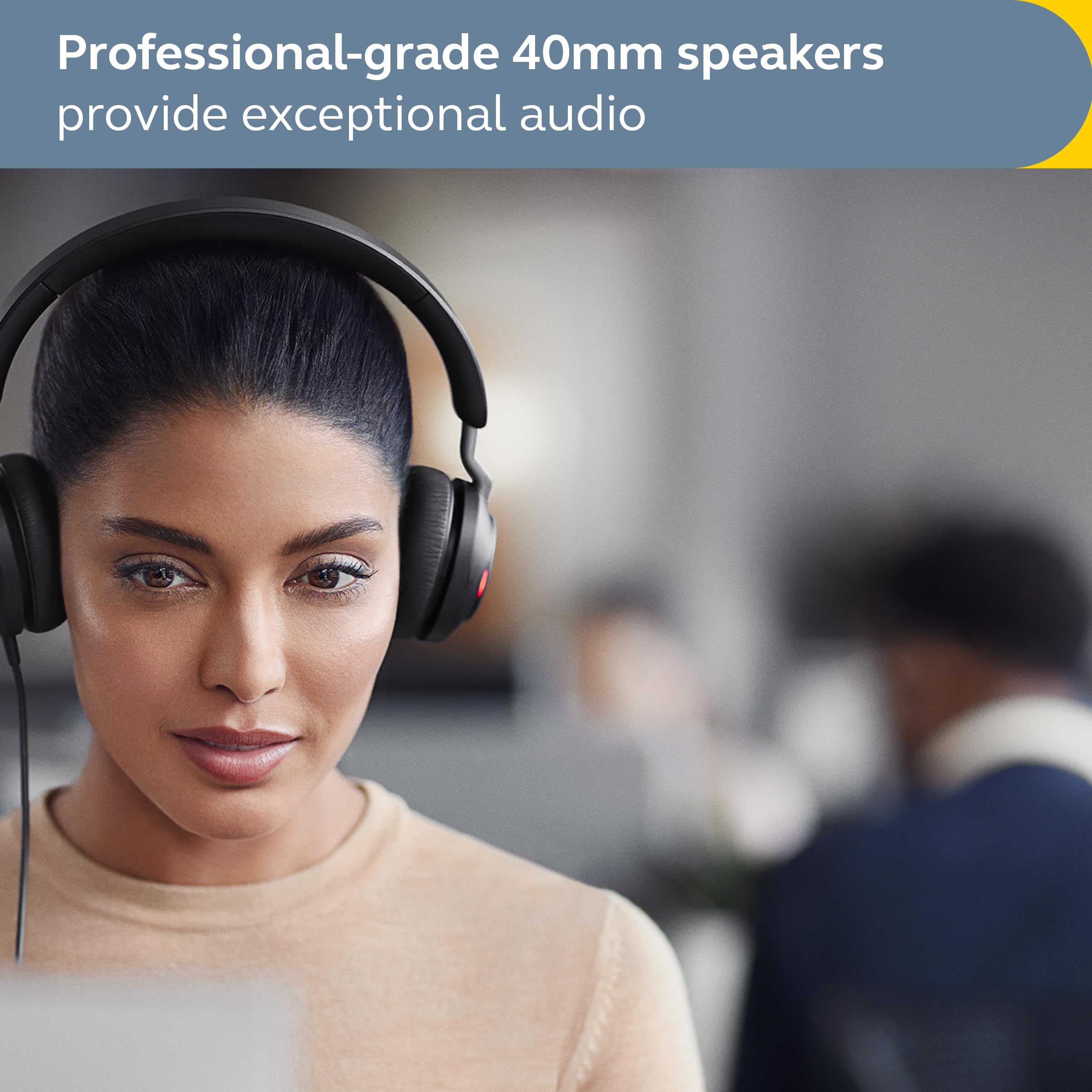 Jabra Evolve2 40 SE Wired Stereo Noise-Cancelling Headset with 3-Microphone Call Technology | USB-A Cable | MS Teams Certified | Compatible with All Platforms | Black | Perfect for Remote Work, Online Meetings & Office Use