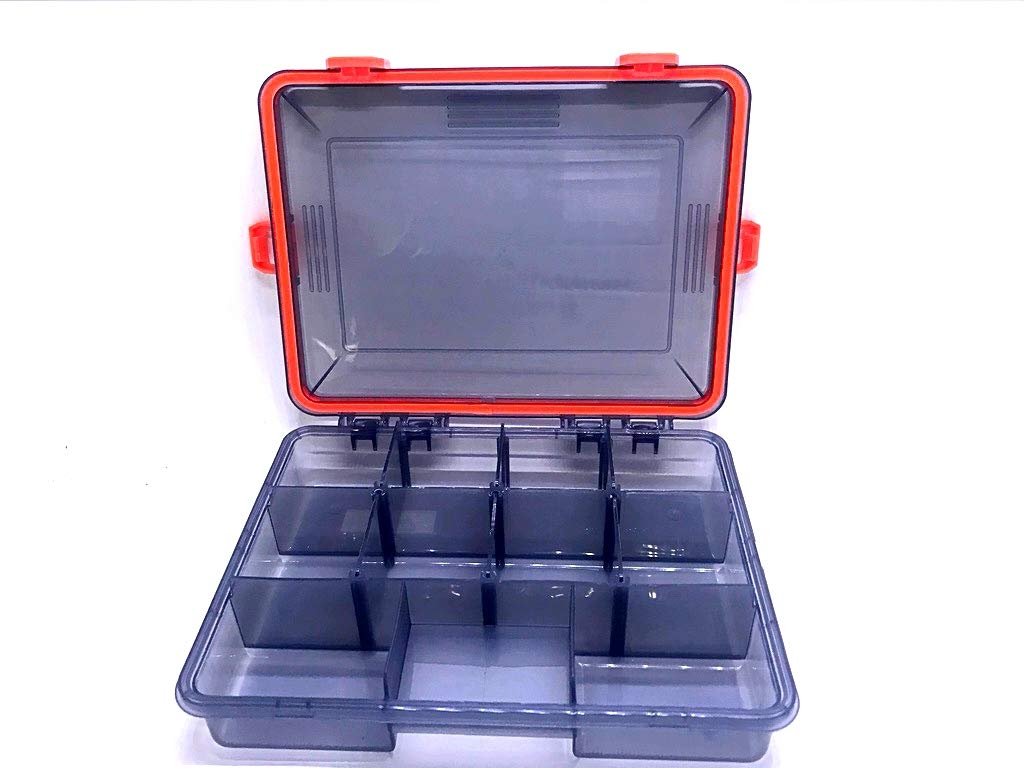 OutDare Lobo Waterproof Transparent Tackle Box - Clear Plastic Fishing Organizer for Lures, Hooks & Gear - Ideal for Freshwater & Saltwater Fishing Trips