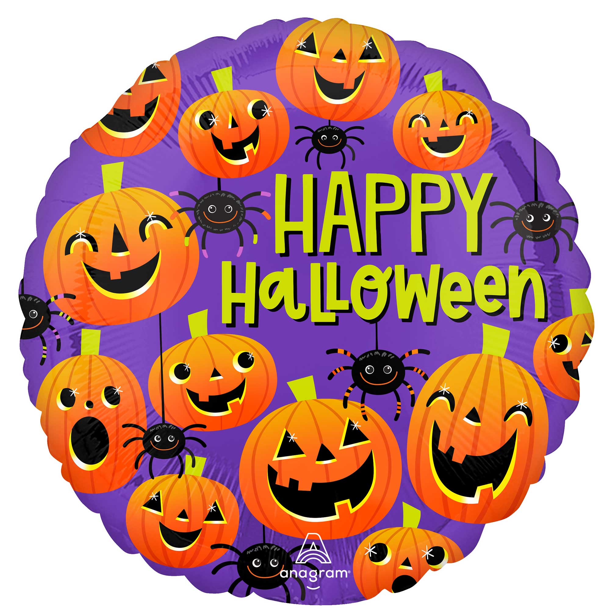 45cm Standard HX Happy Halloween Balloons - Spiders & Pumpkins Decorations for Party, Home, and Outdoor Halloween Decor