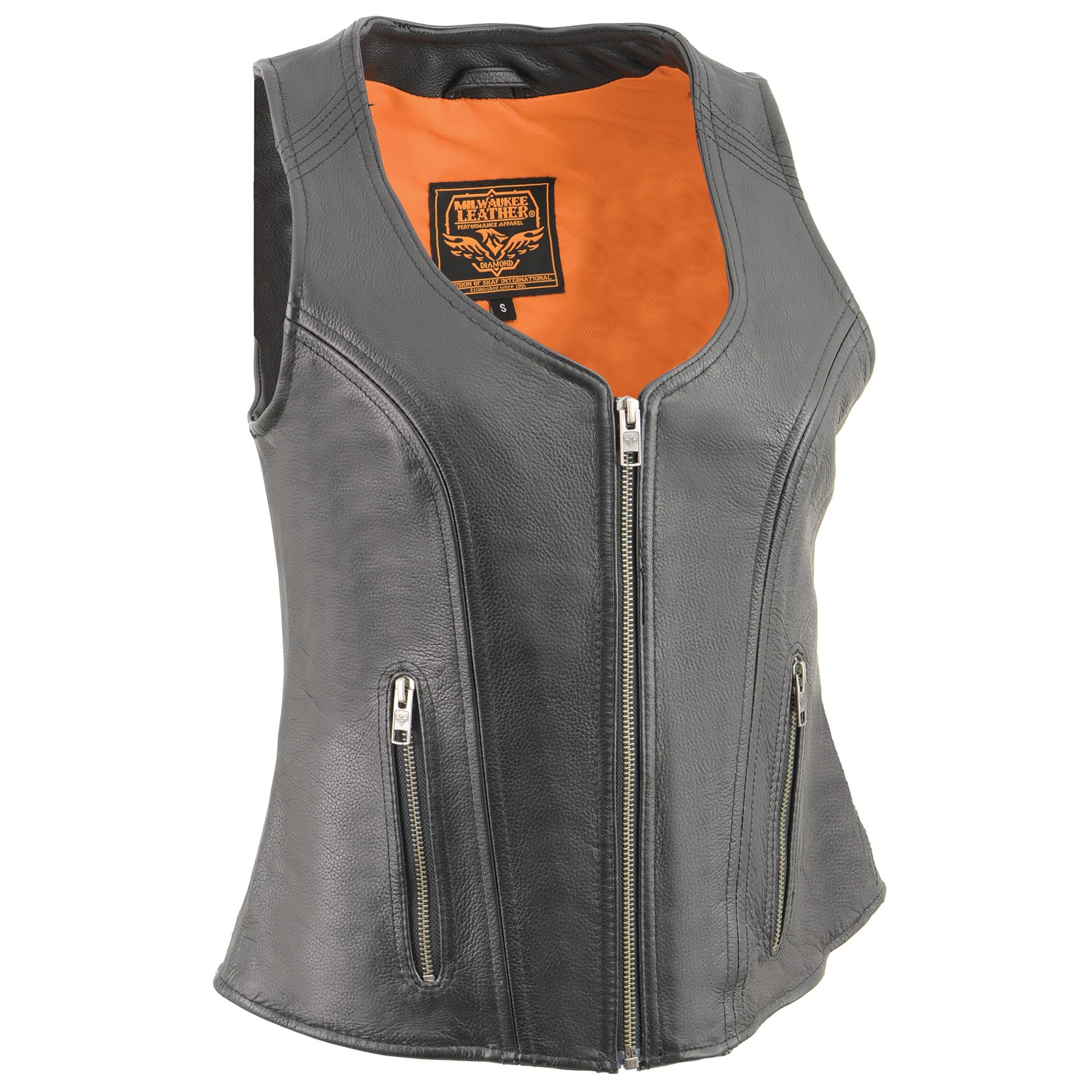 Milwaukee Leather Women's Black Biker Vest MLL4530 - Stylish Zip Front Motorcycle Jacket for Riding & Casual Wear