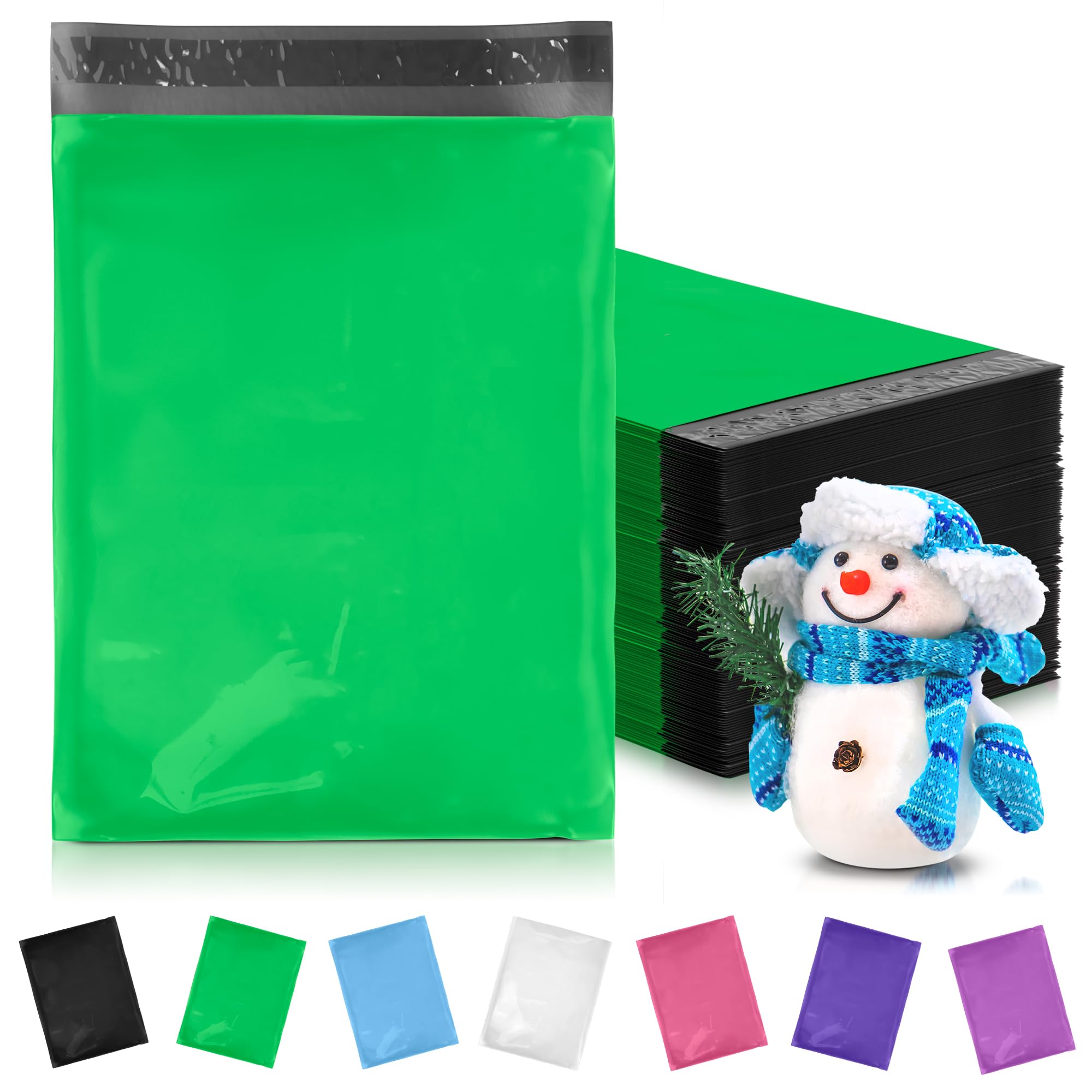 500 Pack 12x15.5 Inch Green Poly Mailers - 2 Mil Polyethylene Shipping Envelopes for Clothing | Self-Sealing Waterproof Mailing Bags | Perfect for Ecommerce, Online Stores & Small Business Shipping