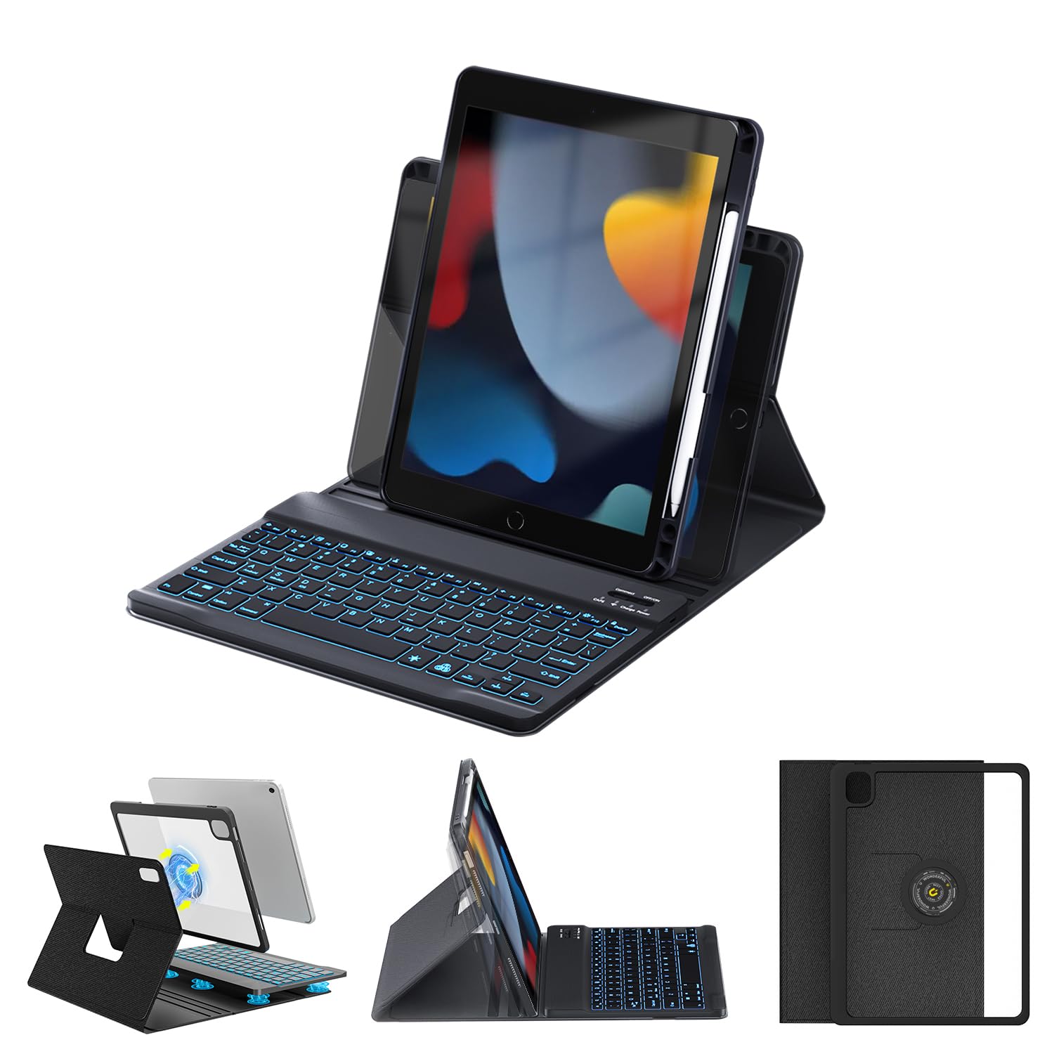 OYEEICE Detachable Backlit Keyboard Case for iPad 9th/8th/7th Gen 10.2