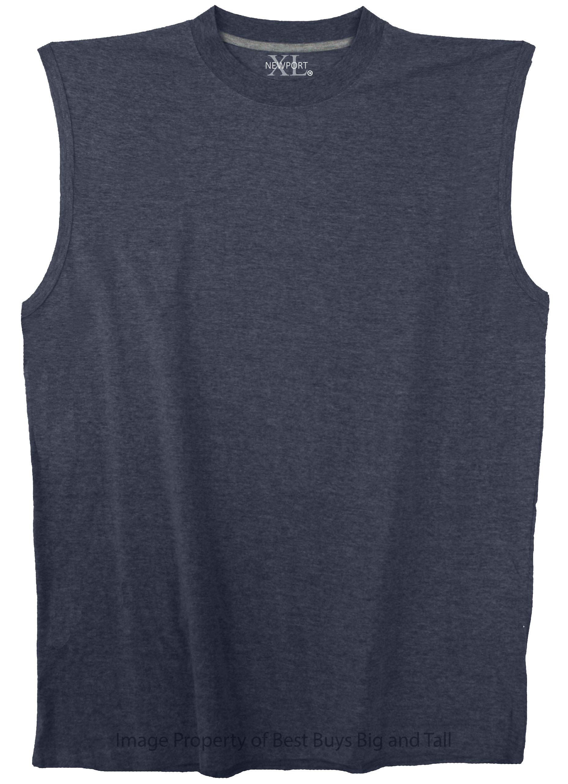 NewportXL™ Big & Tall Men's Premium Cotton Muscle Tee Shirt - Comfortable Oversized Fit for Gym, Workout & Casual Wear