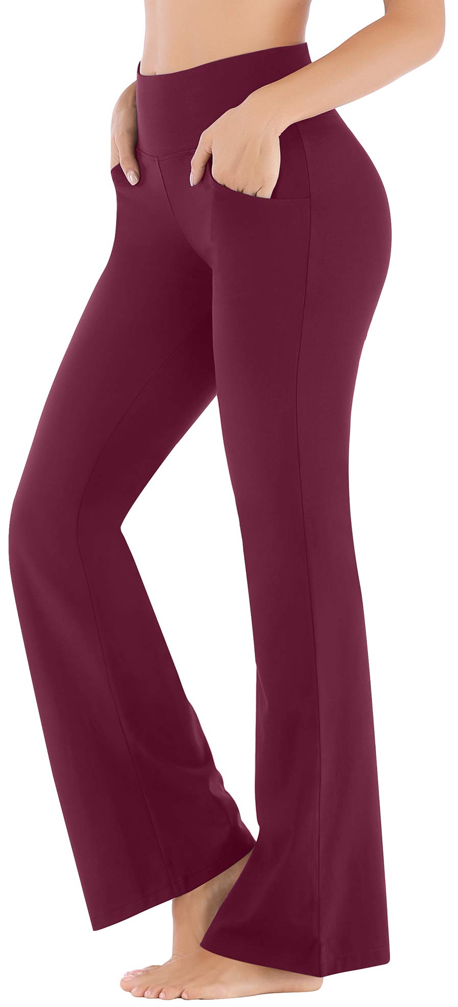 Ewedoos Women's High Waisted Bootcut Yoga Pants with Pockets - Stretchy Wide Leg Workout Pants for Yoga, Running & Lounge Wear
