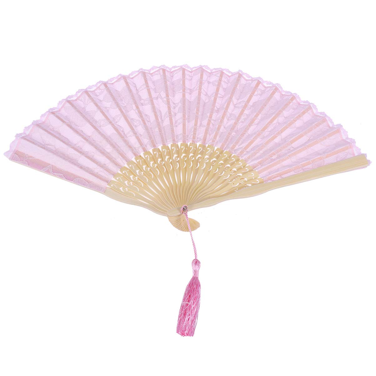 Milisten Vintage Bamboo Folding Hand Fan - Silk Lace Retro Handheld Fan for Wedding, Dancing, Church & Party | Portable Cooling Fan for Home Decor, Summer Outdoors & Special Events