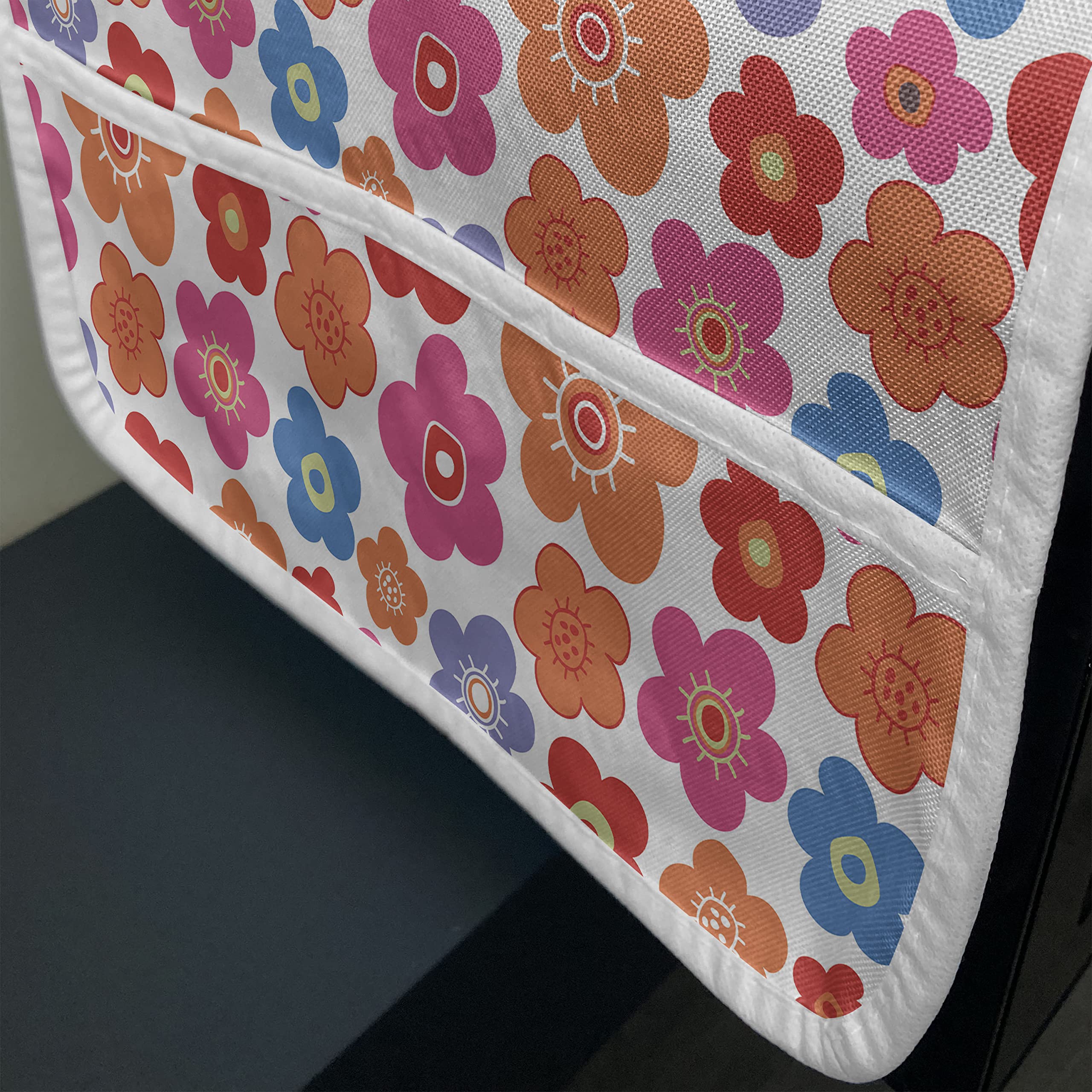 Ambesonne Floral Doodle Microwave Cover - Waterproof Kitchen Organizer with Pockets, 36